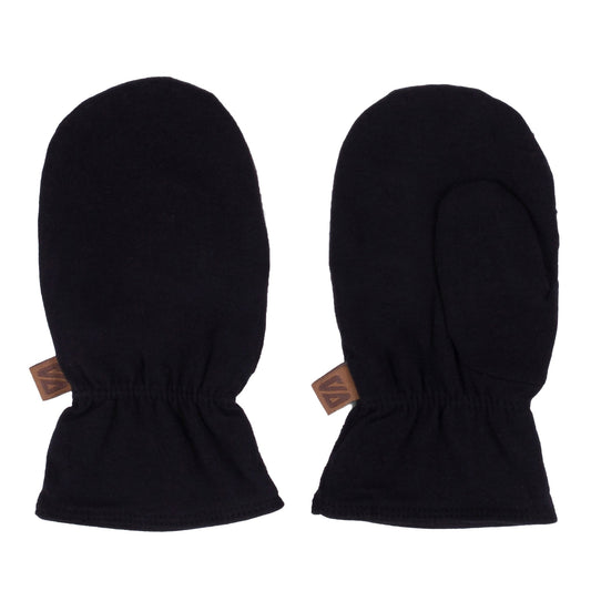 Unisex Baby Jersey Mittens Black