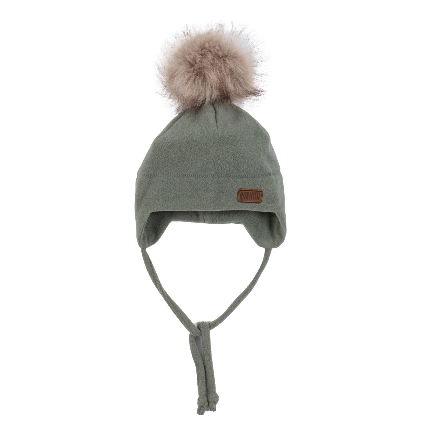 Girls' Green Microfleece Beanie with Ears