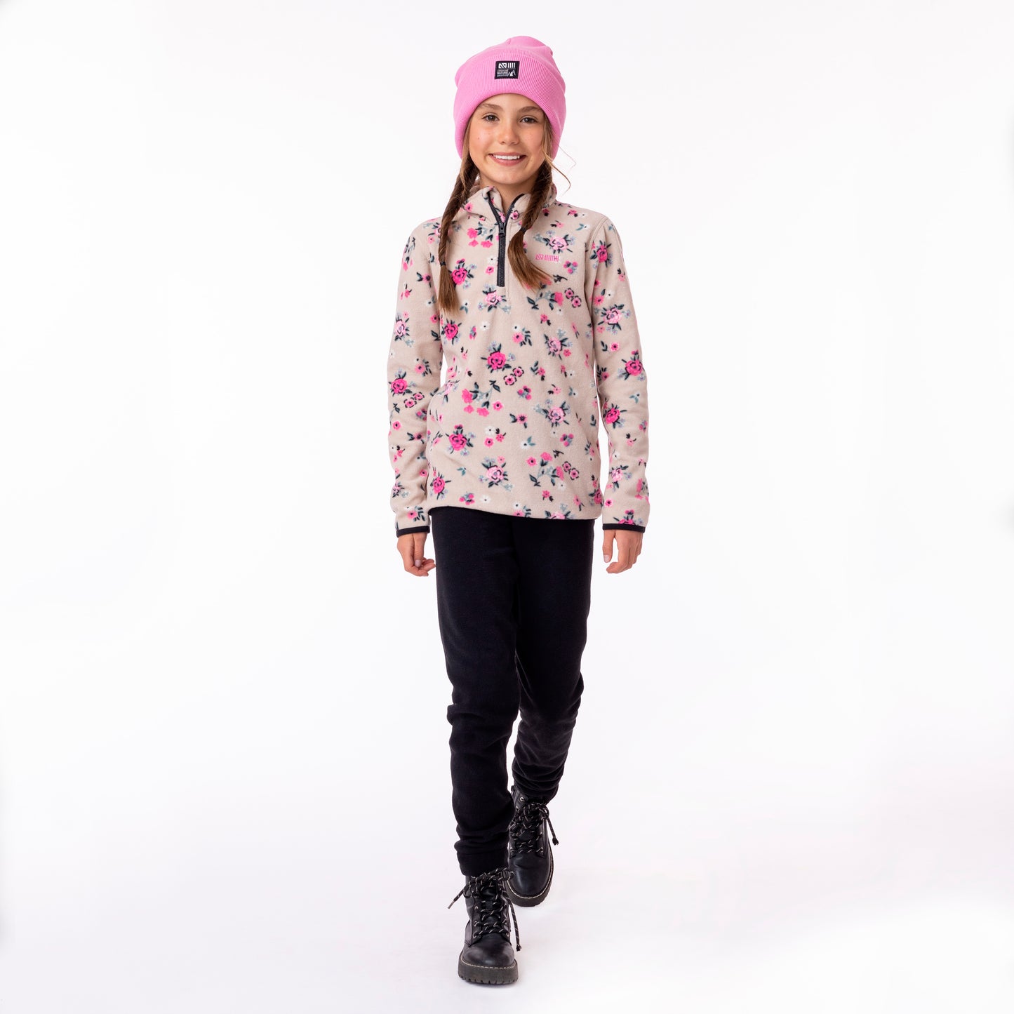 Tuque en tricot bébé Unisexe Rose
