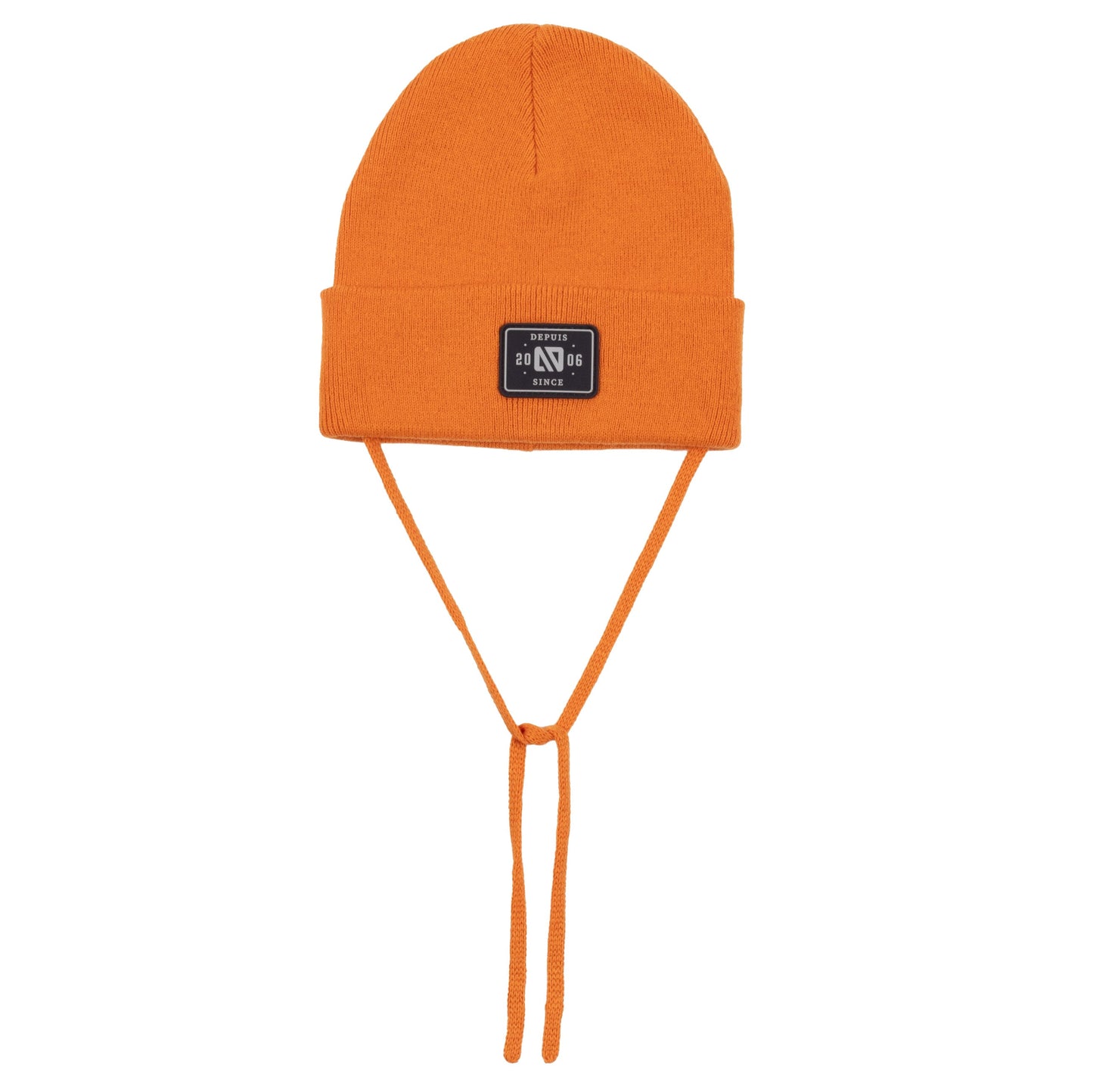 Tuque en tricot avec cordons bébé Unisexe Orange