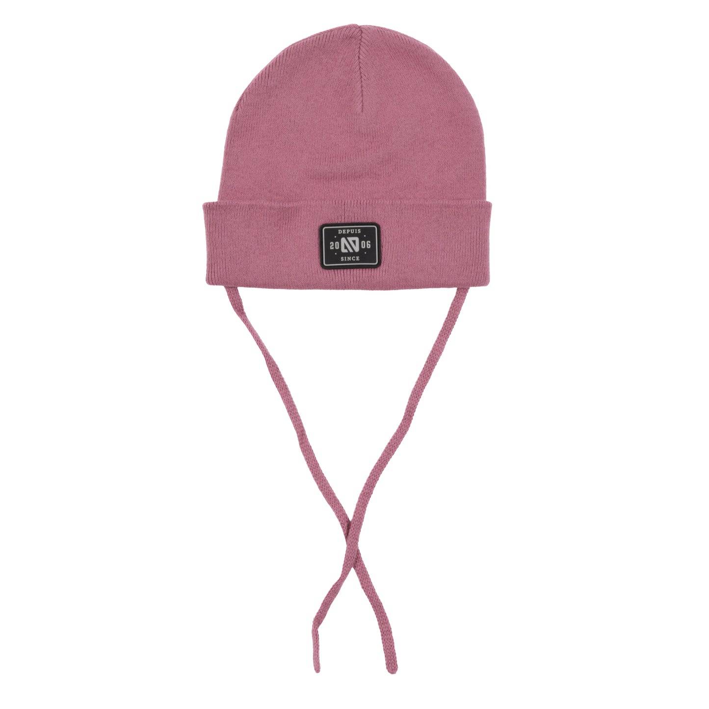 Tuque en tricot avec cordons Unisexe Mauve