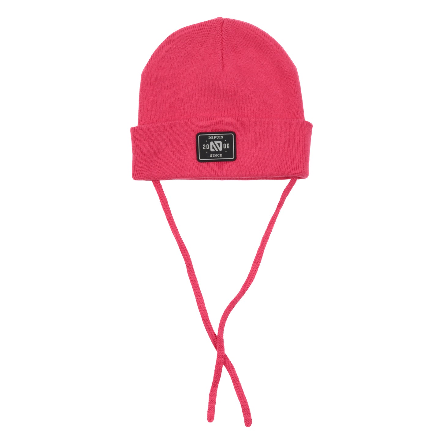 Tuque en tricot avec cordons Unisexe Rose