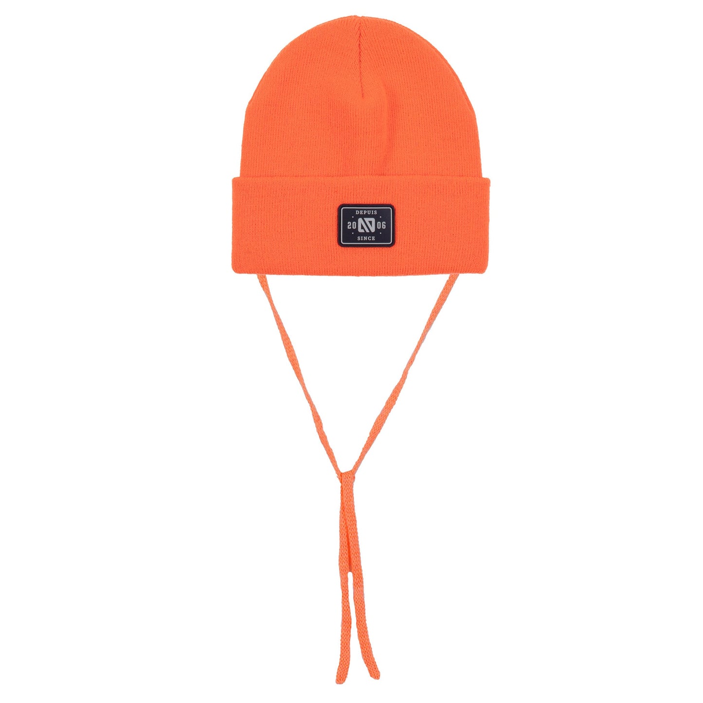 Tuque en tricot avec cordons bébé Unisexe Orange