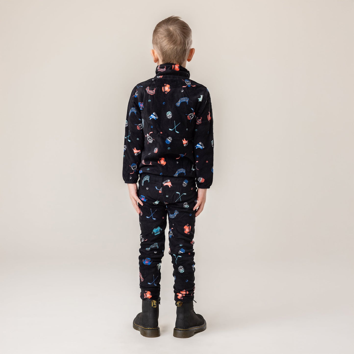 Boys' Two-Piece Microfleece Base Layer Black