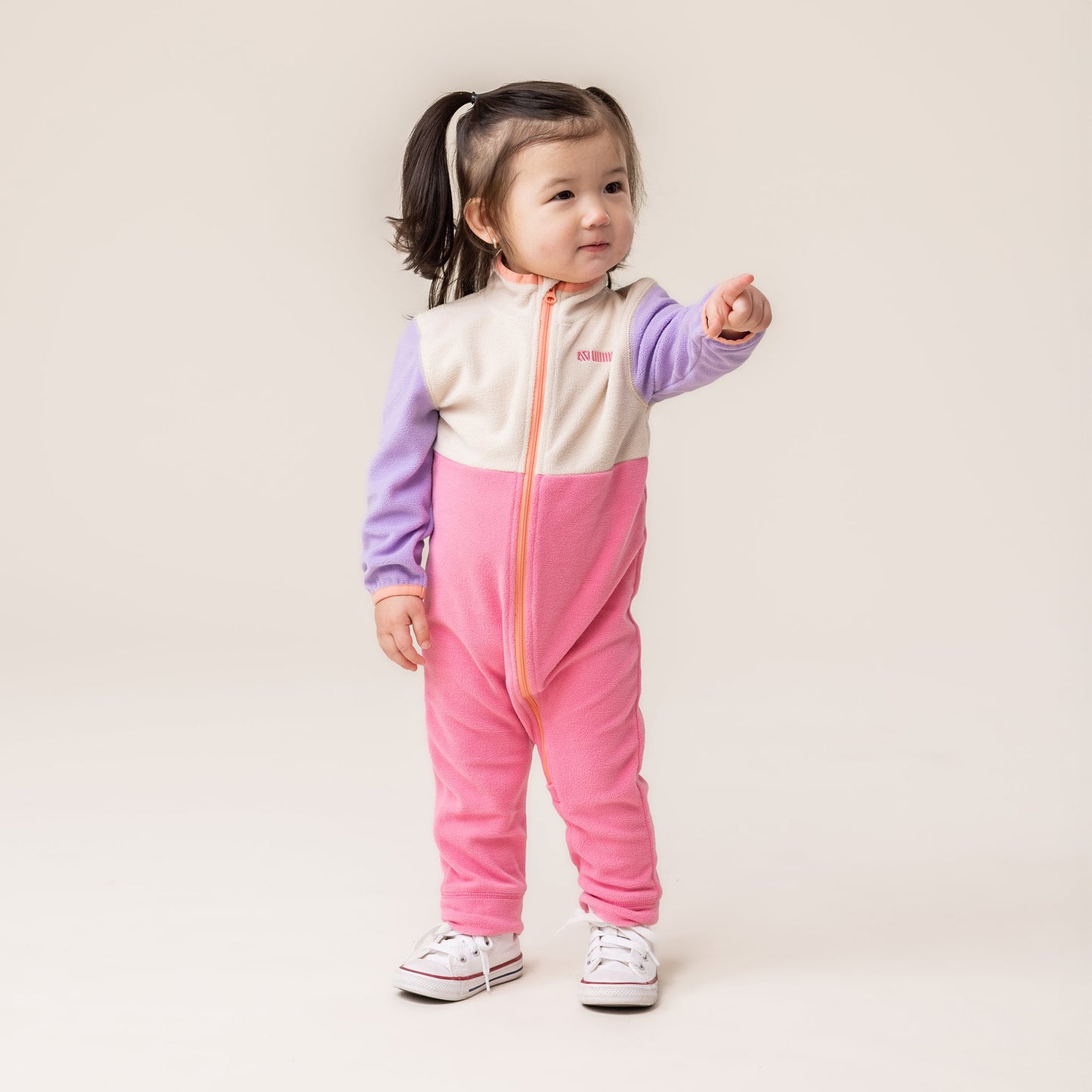 Couche de base une pièce en micropolaire bébé Bébé Fille Lilas