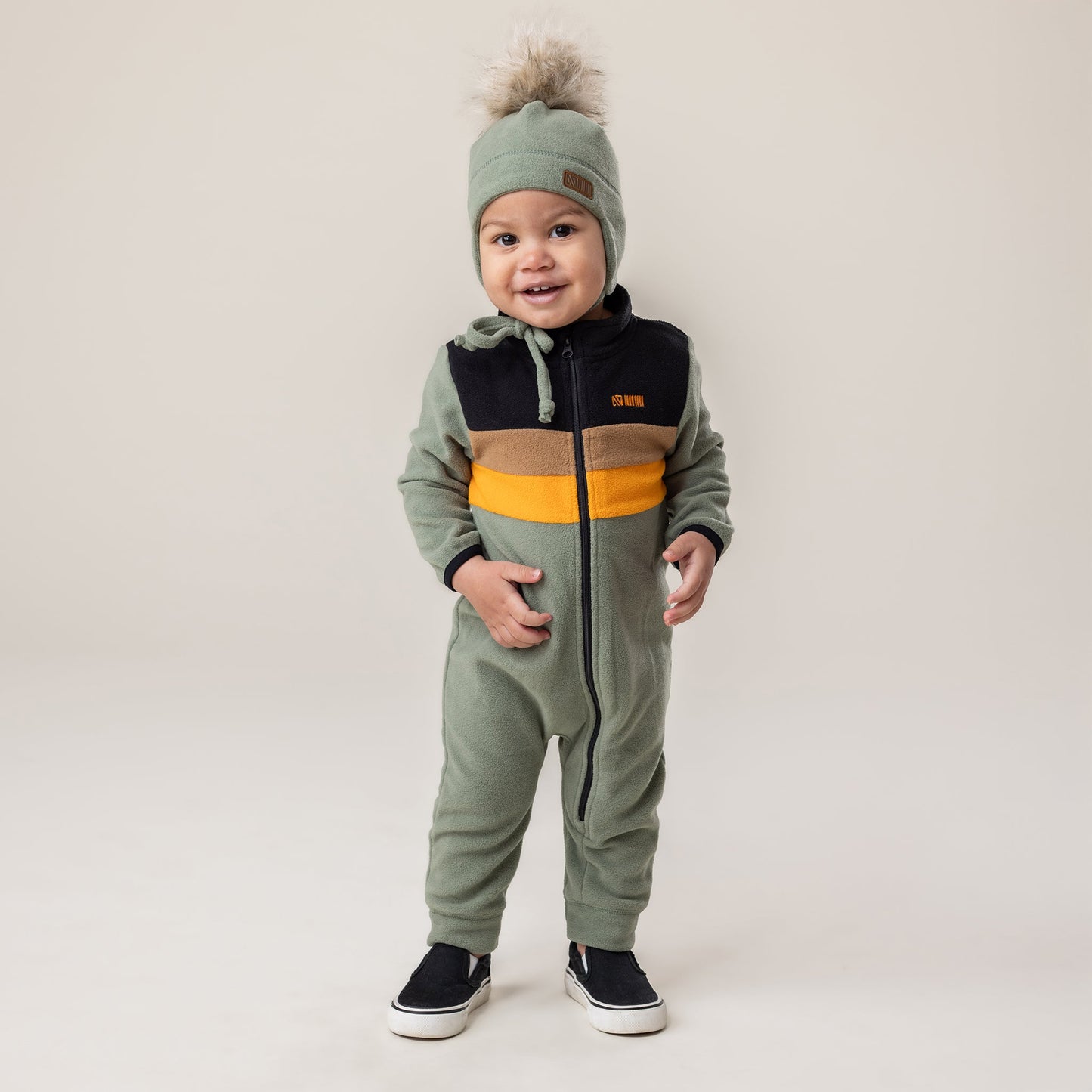 Baby Boy Green Microfleece One-Piece Base Layer