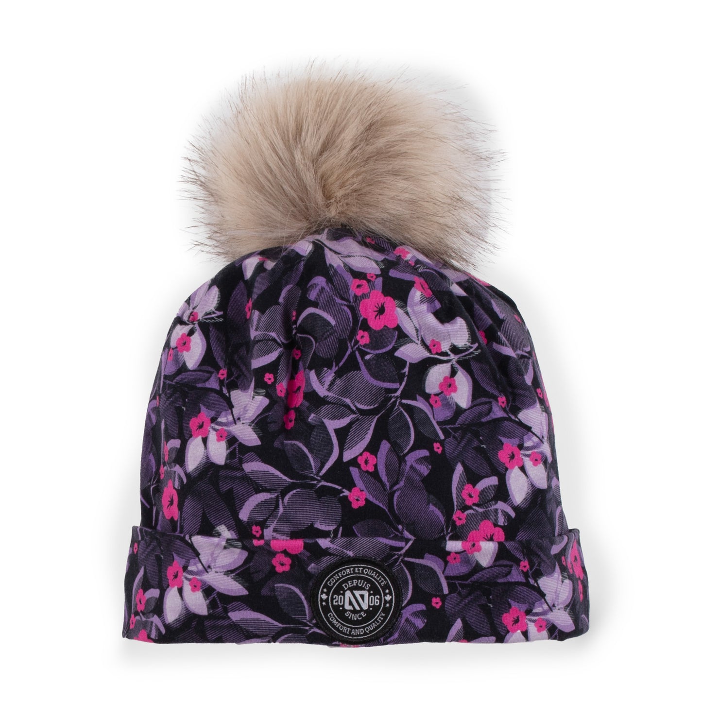 Tuque en jersey doublée en micropolaire Filles Violet