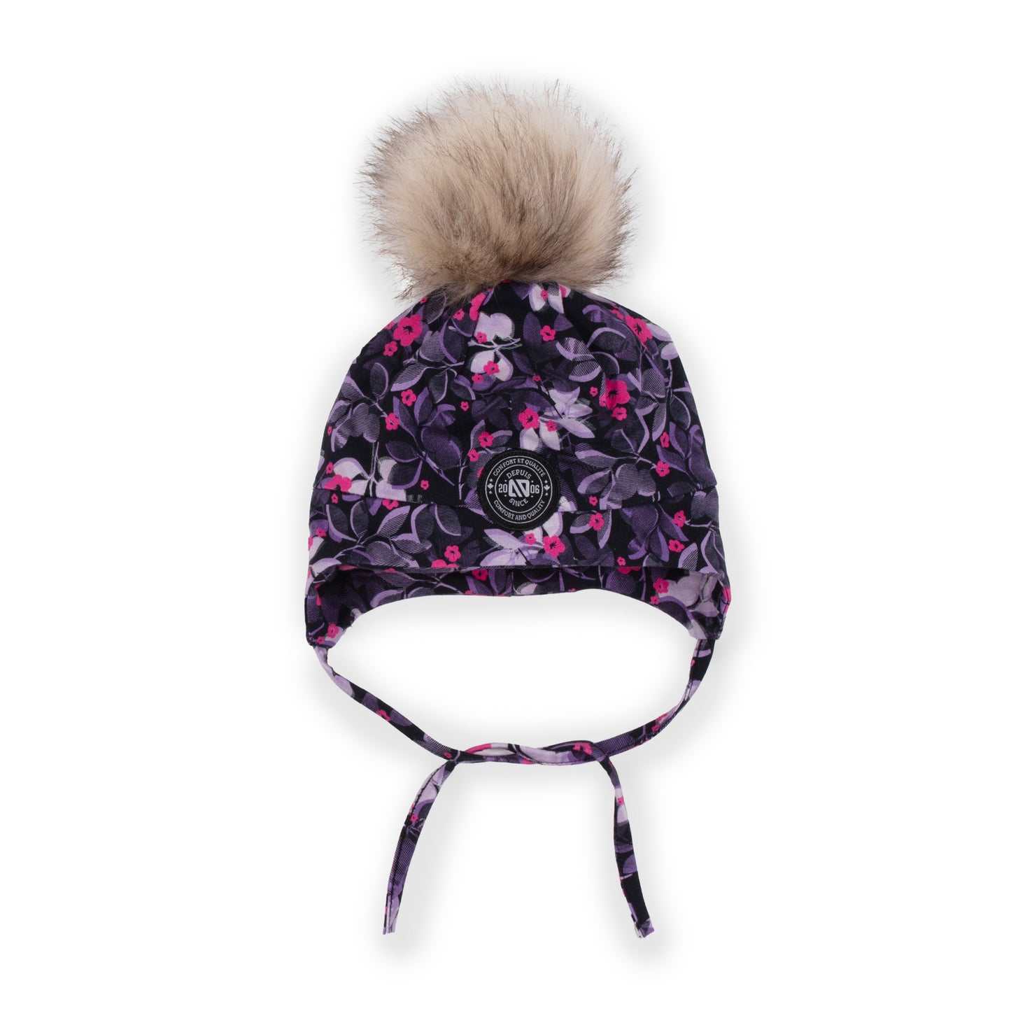 Tuque en jersey avec oreilles doublée en micropolaire Filles Violet
