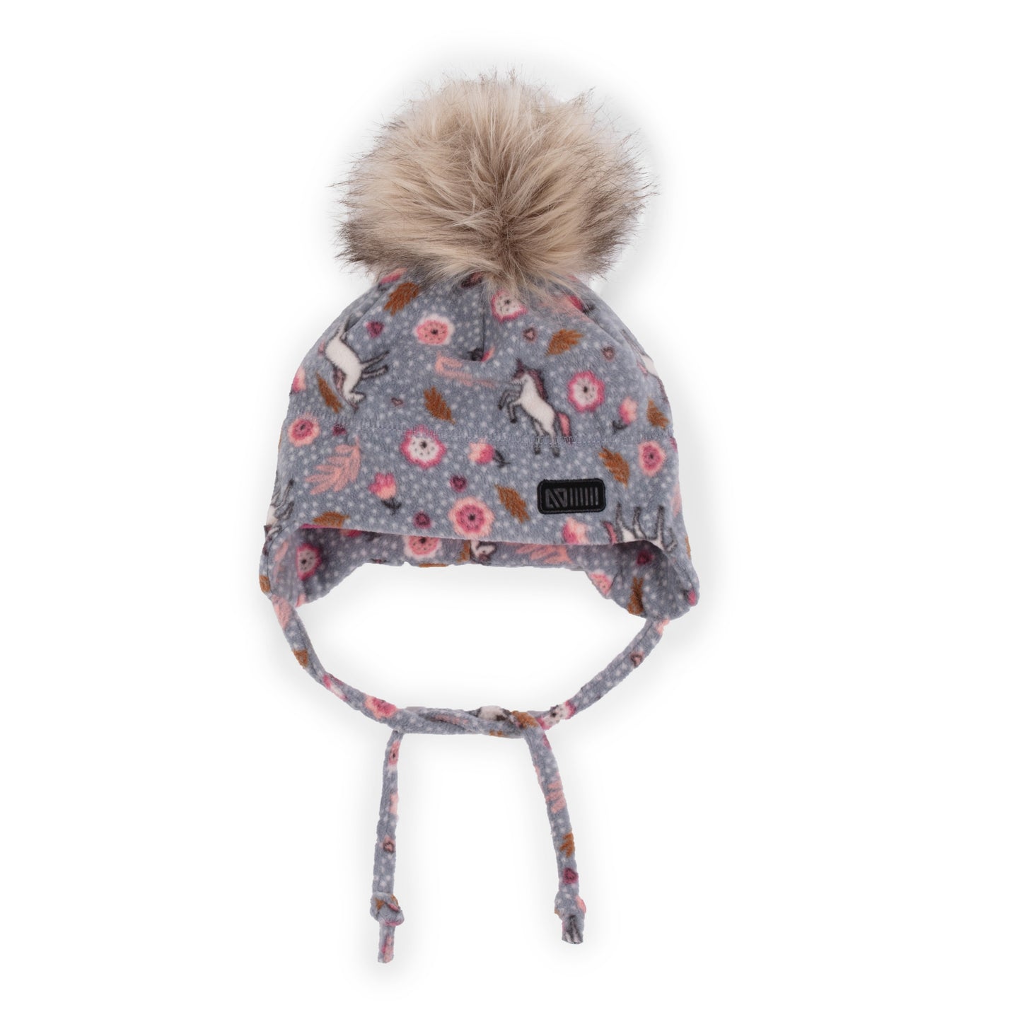 Tuque en micropolaire avec oreilles bébé Bébé Fille Gris