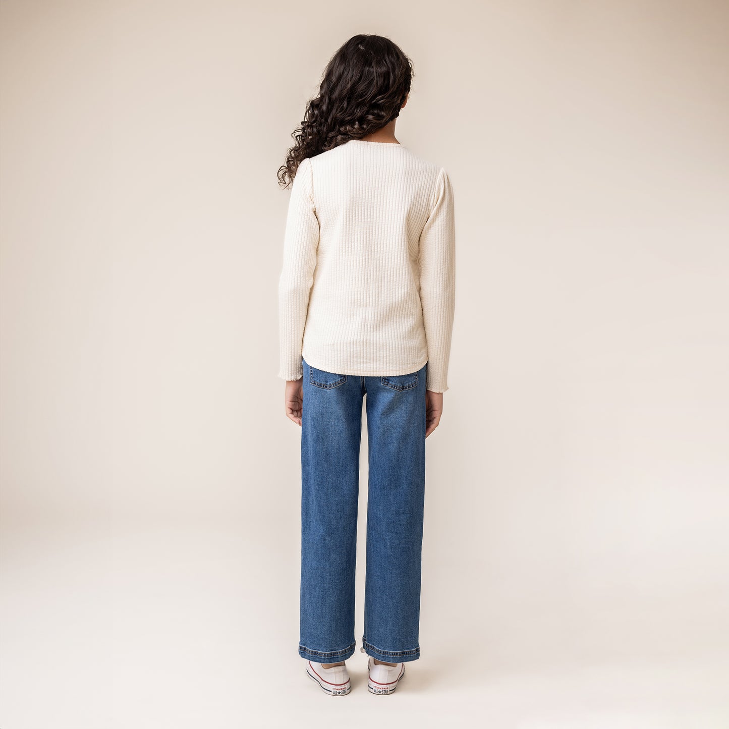 Girls' Ivory Long Sleeve T-Shirt