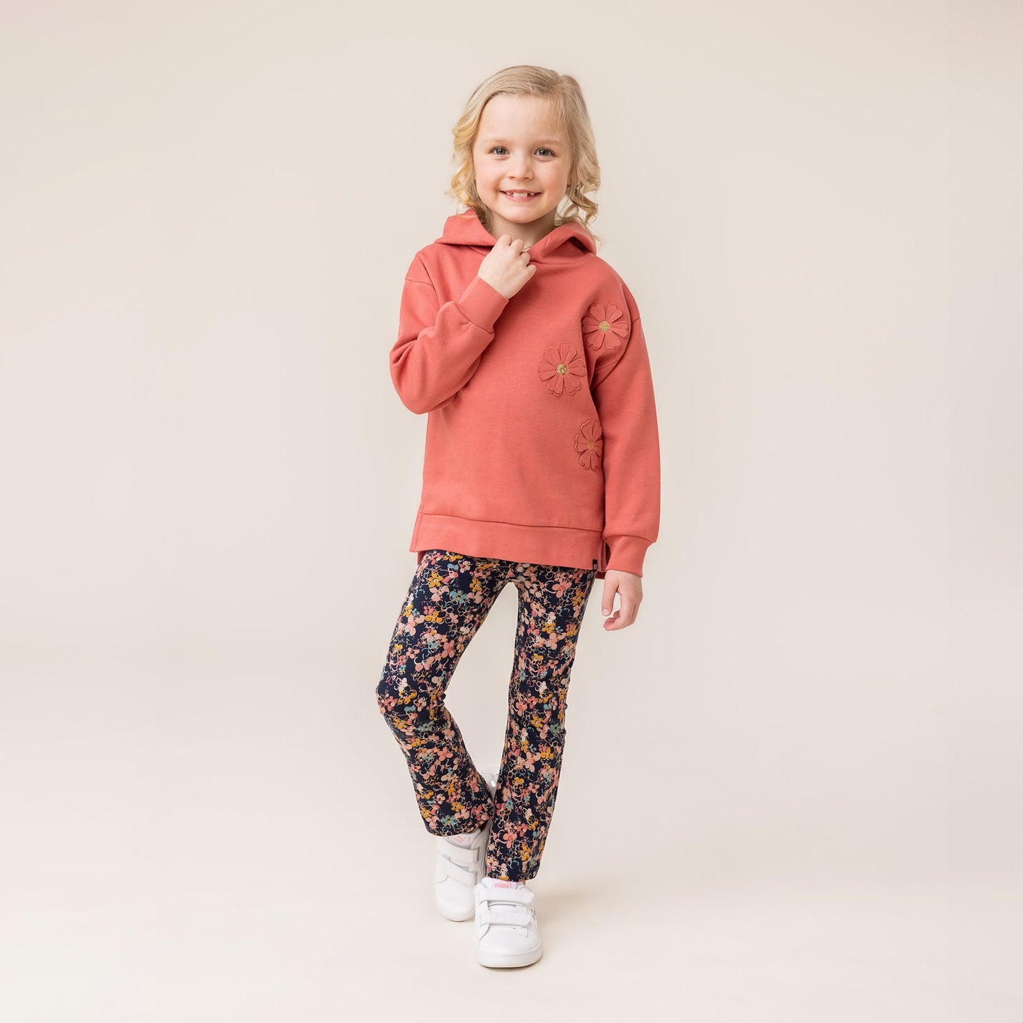 Girls Red Long Hooded Sweater