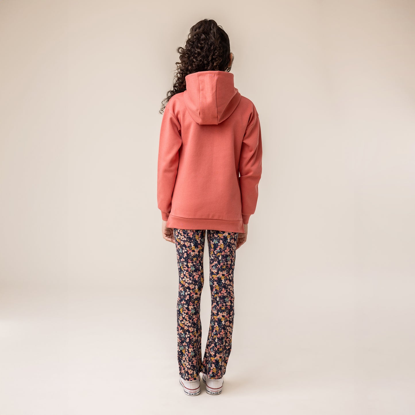 Girls Red Long Hooded Sweater