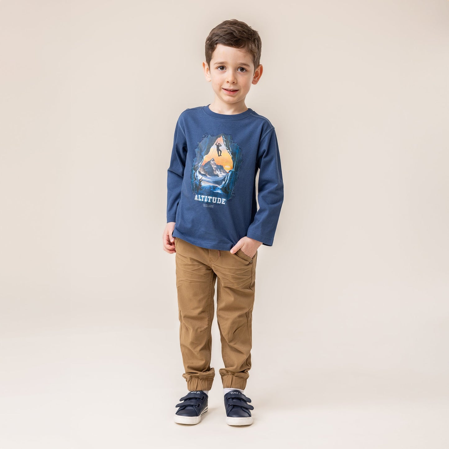T-shirt manches longues Garçons Marine