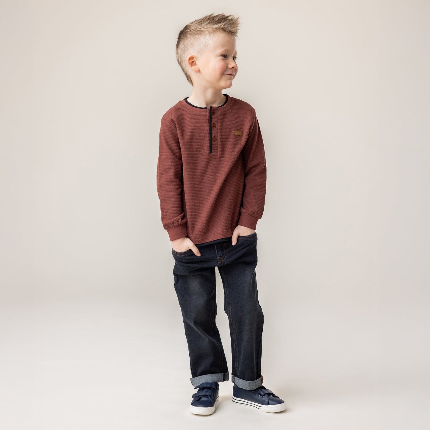 T-shirt manches longues Garçons Brun