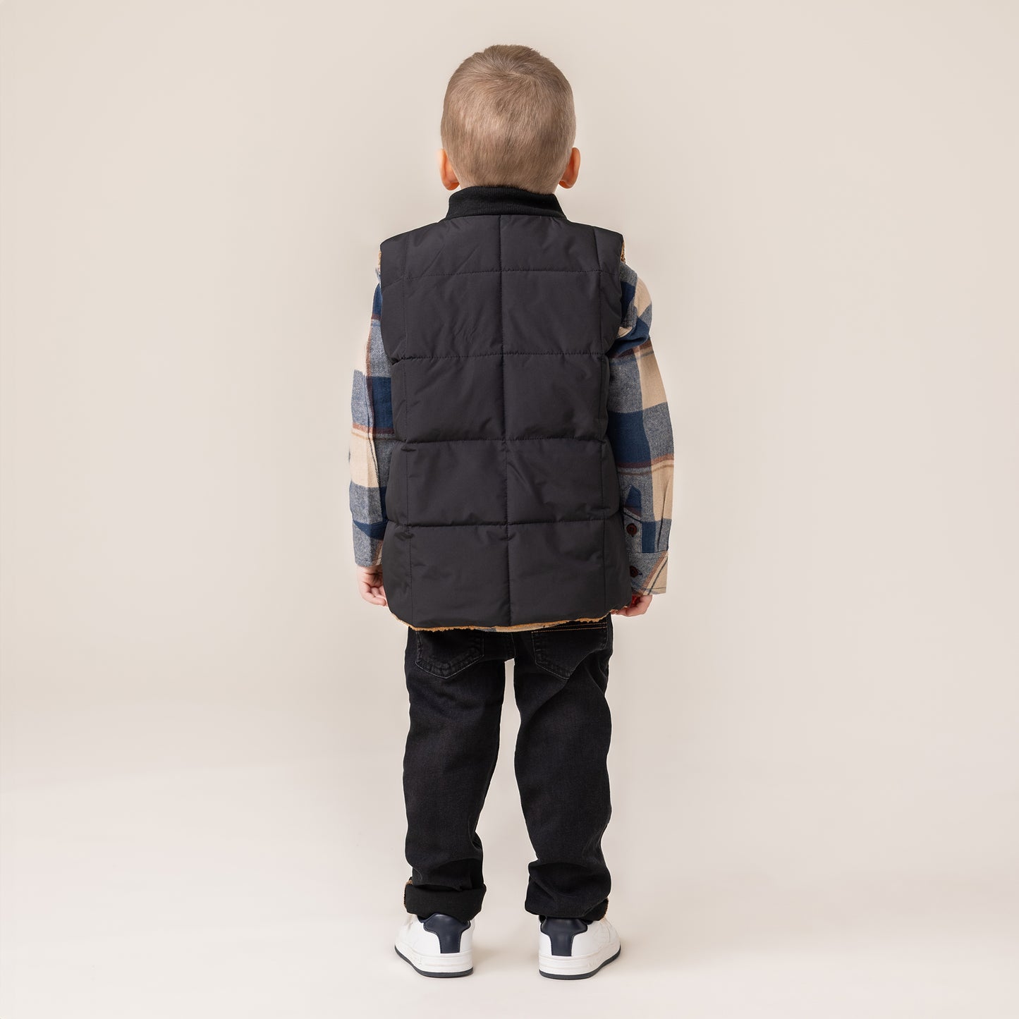 Veste matelassé réversible sans manches Garçons Noir