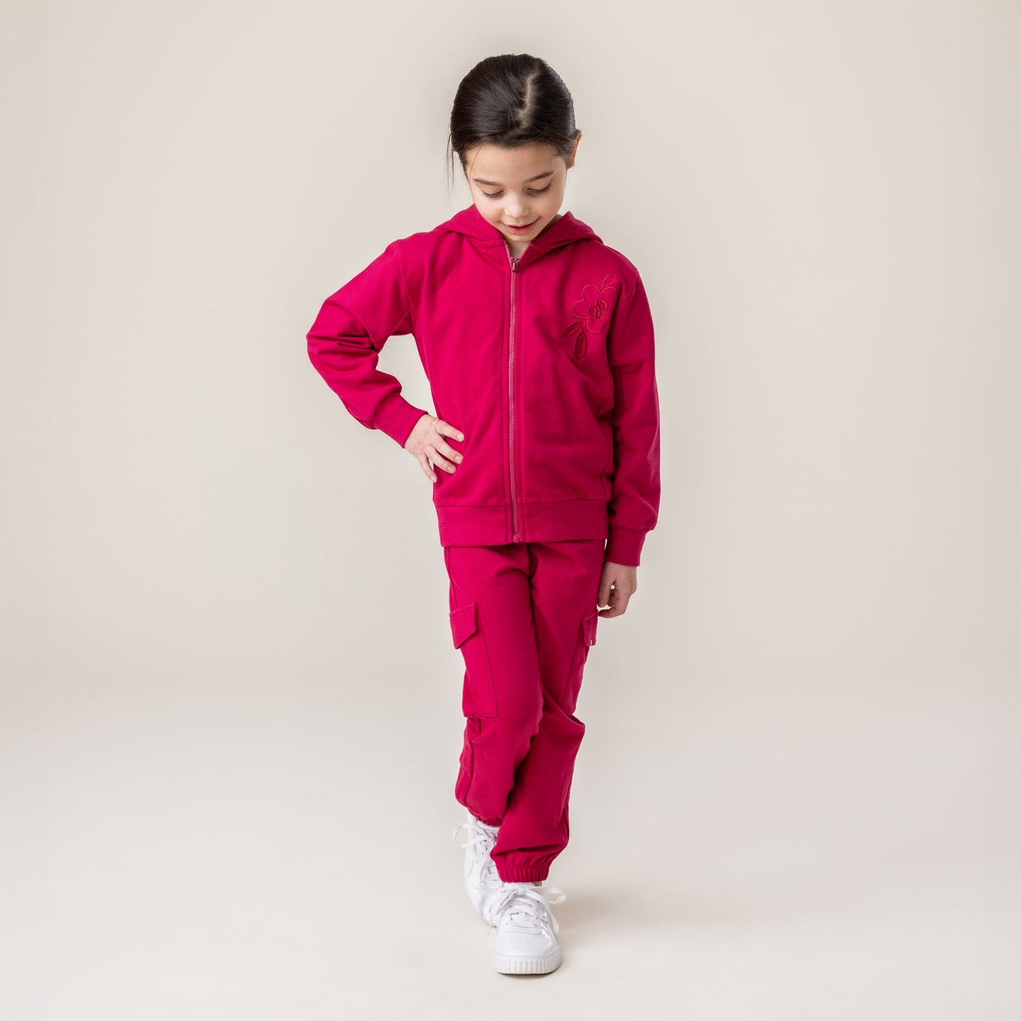 Girls Magenta Hooded Jacket