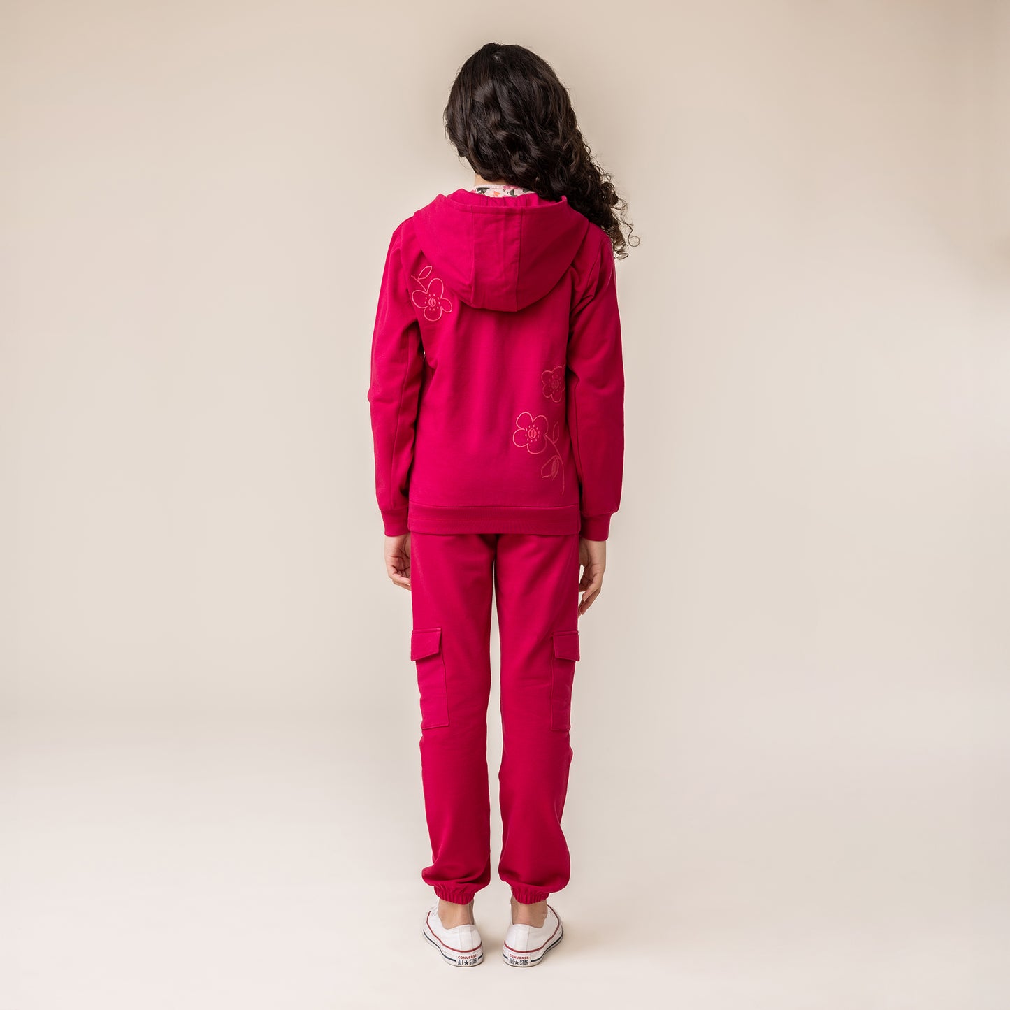 Girls Magenta Hooded Jacket
