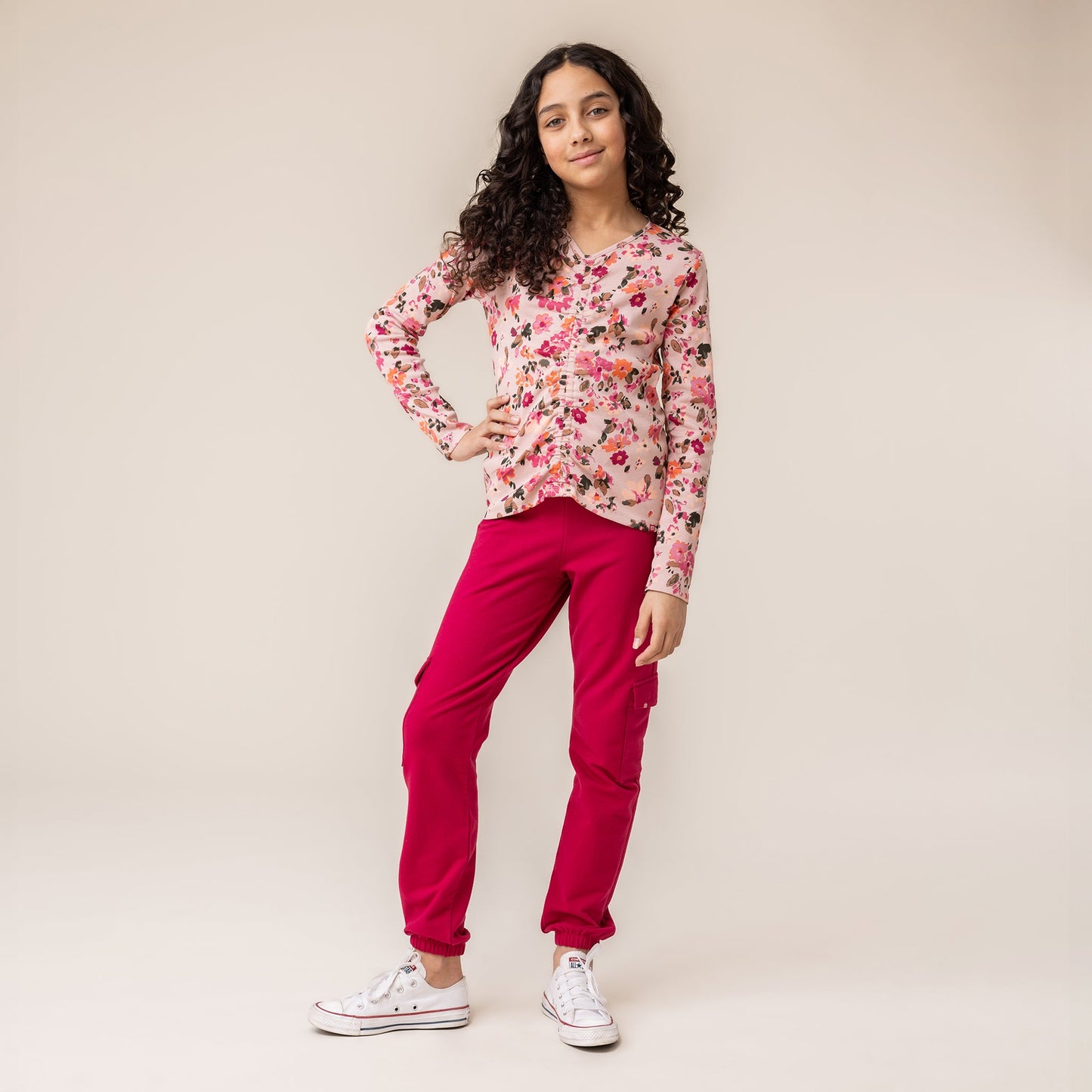 Magenta Girls' Jogging Pants