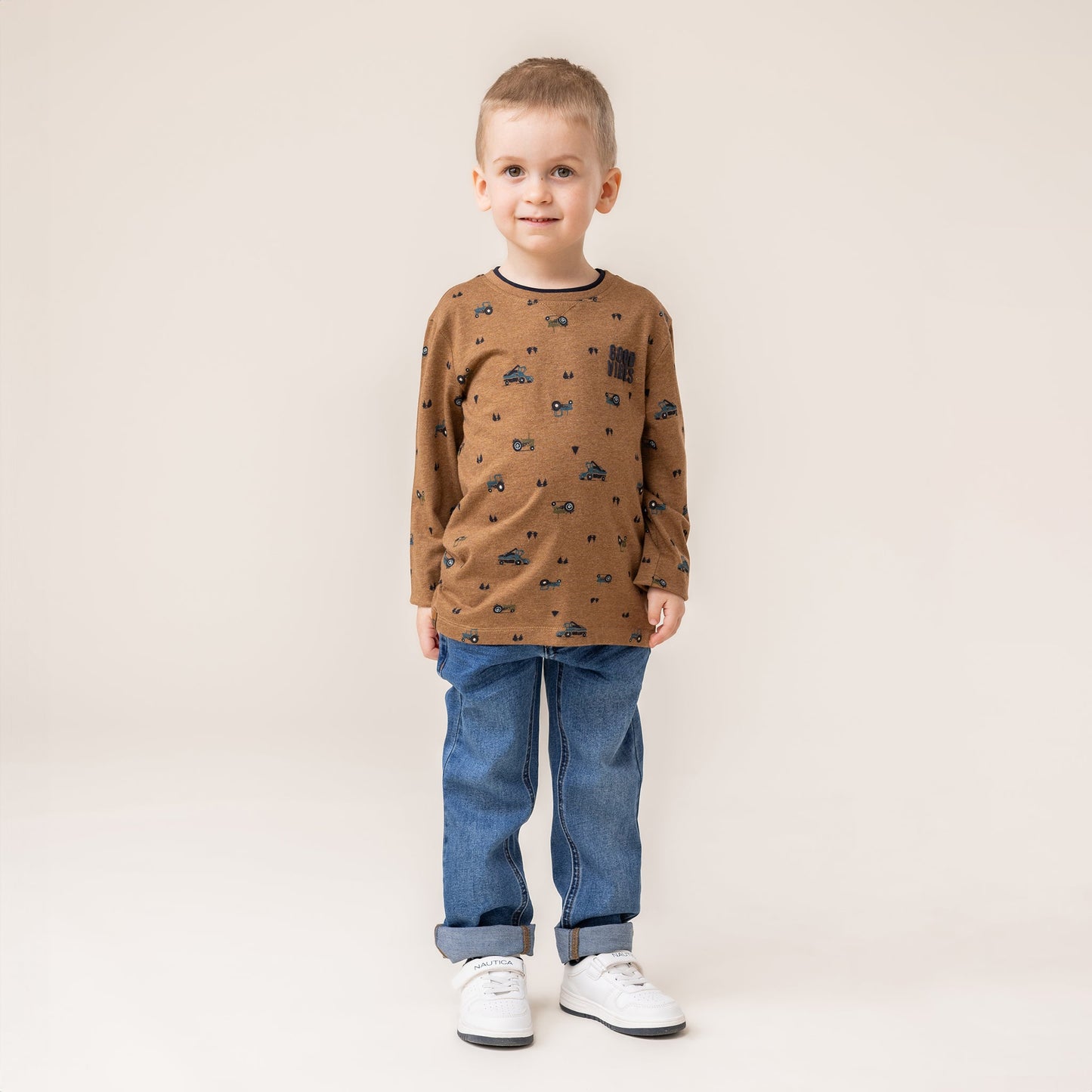 Boys' Brown Long Sleeve T-Shirt