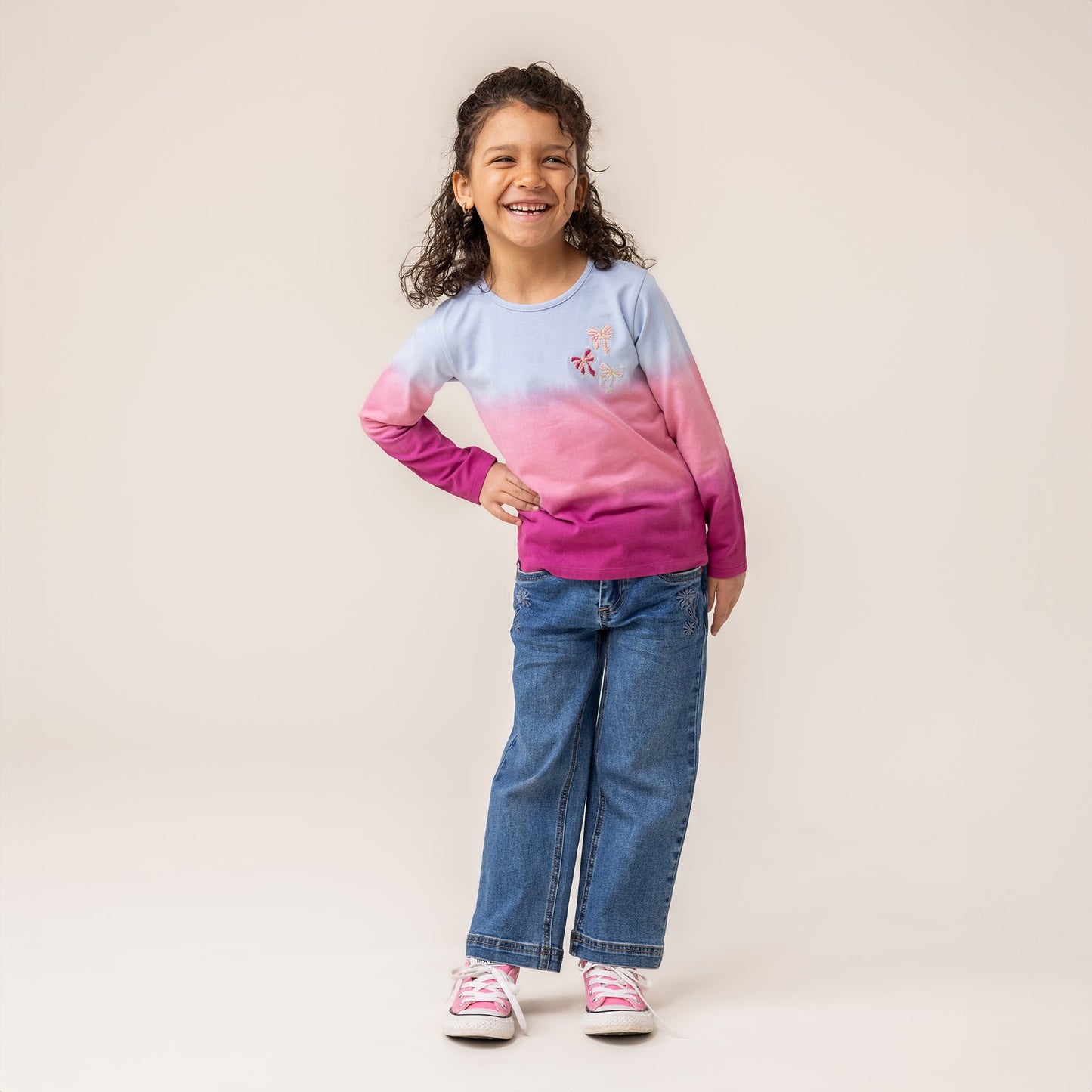 T-shirt à manches longues Filles Bleu Pâle