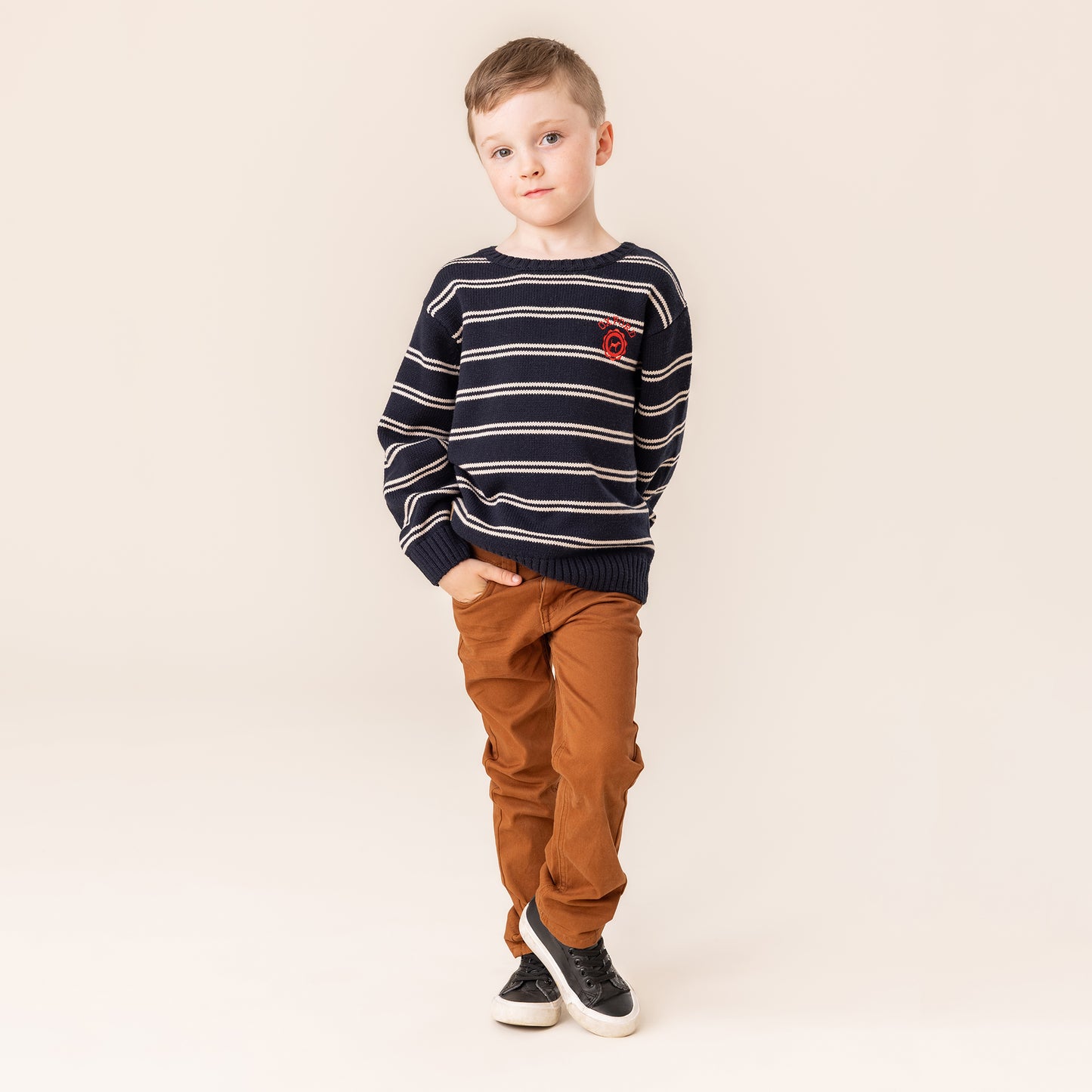Boys' dk navy knit sweater