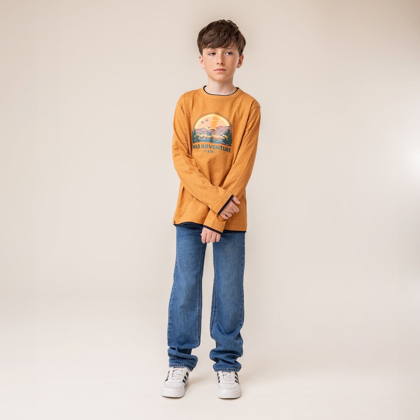 Boys' Brown Long Sleeve T-Shirt