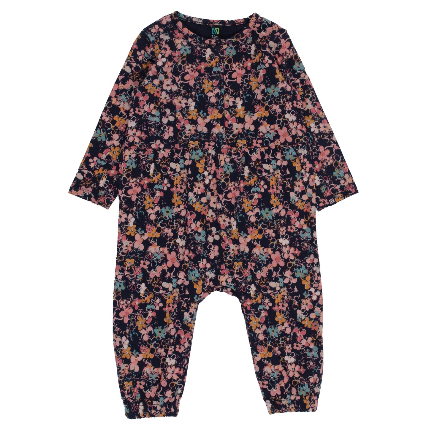 Navy Baby Girl Romper