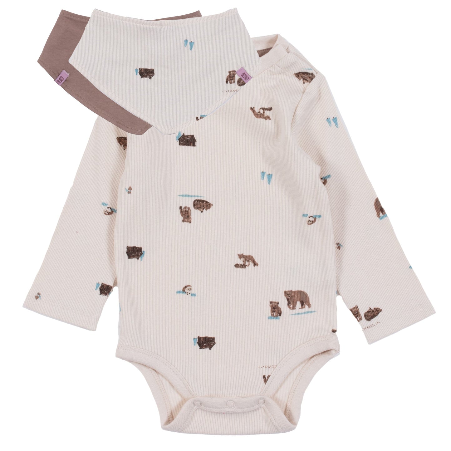 Cache-couche avec bandana réversible Bébé Garcon Ivoire