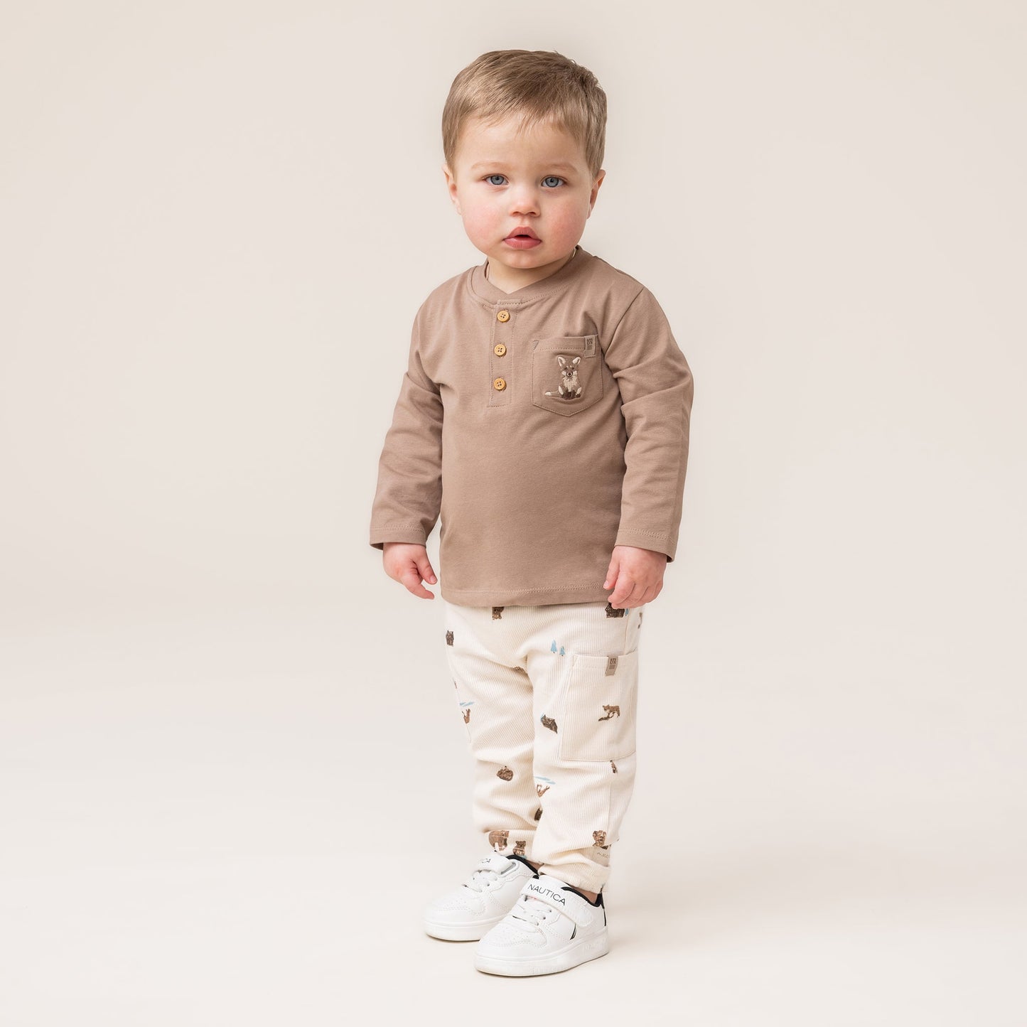 Ensemble t-shirt deux-pièces Bébé Garcon Brun