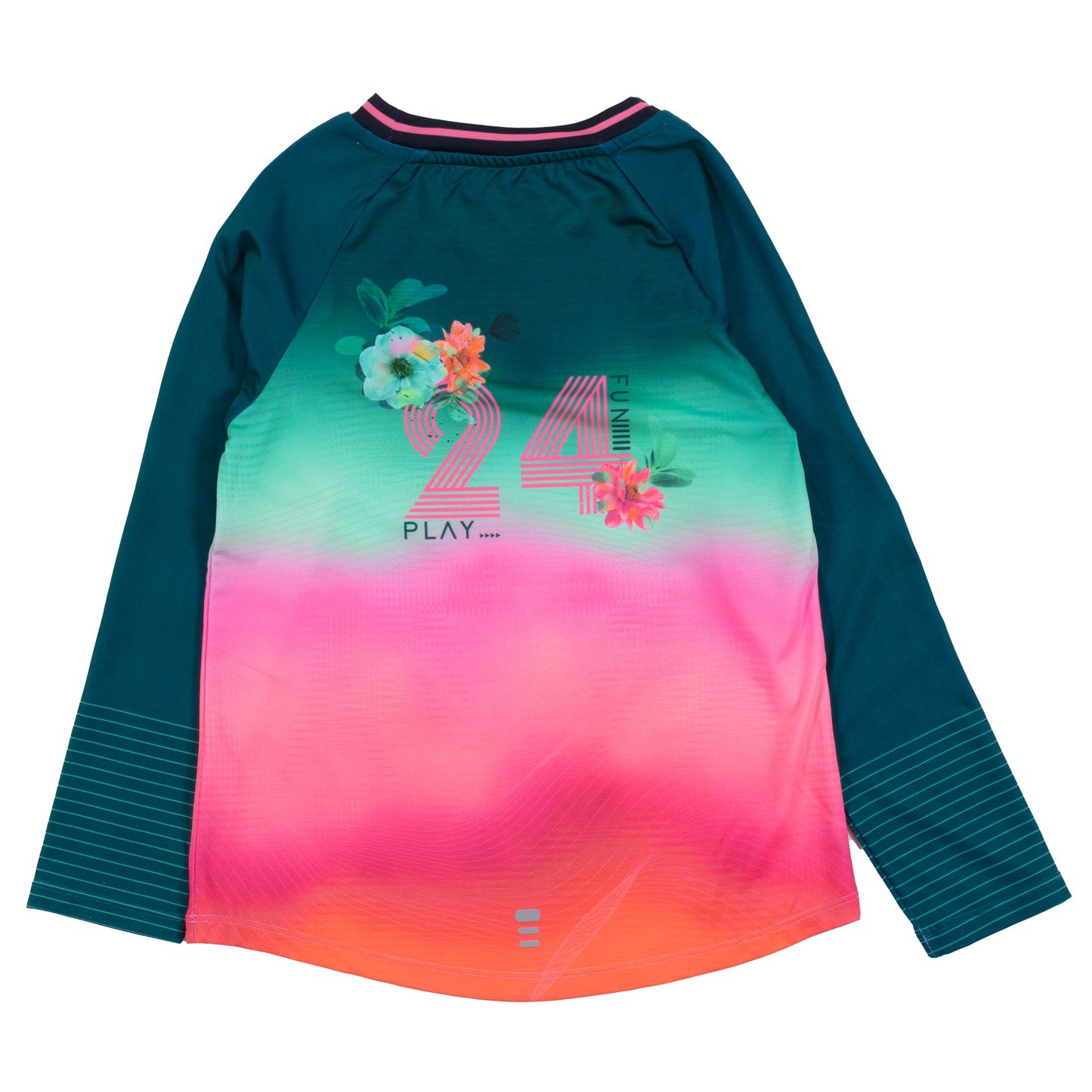 T-shirt manches longues athlétique Filles Sarcelle