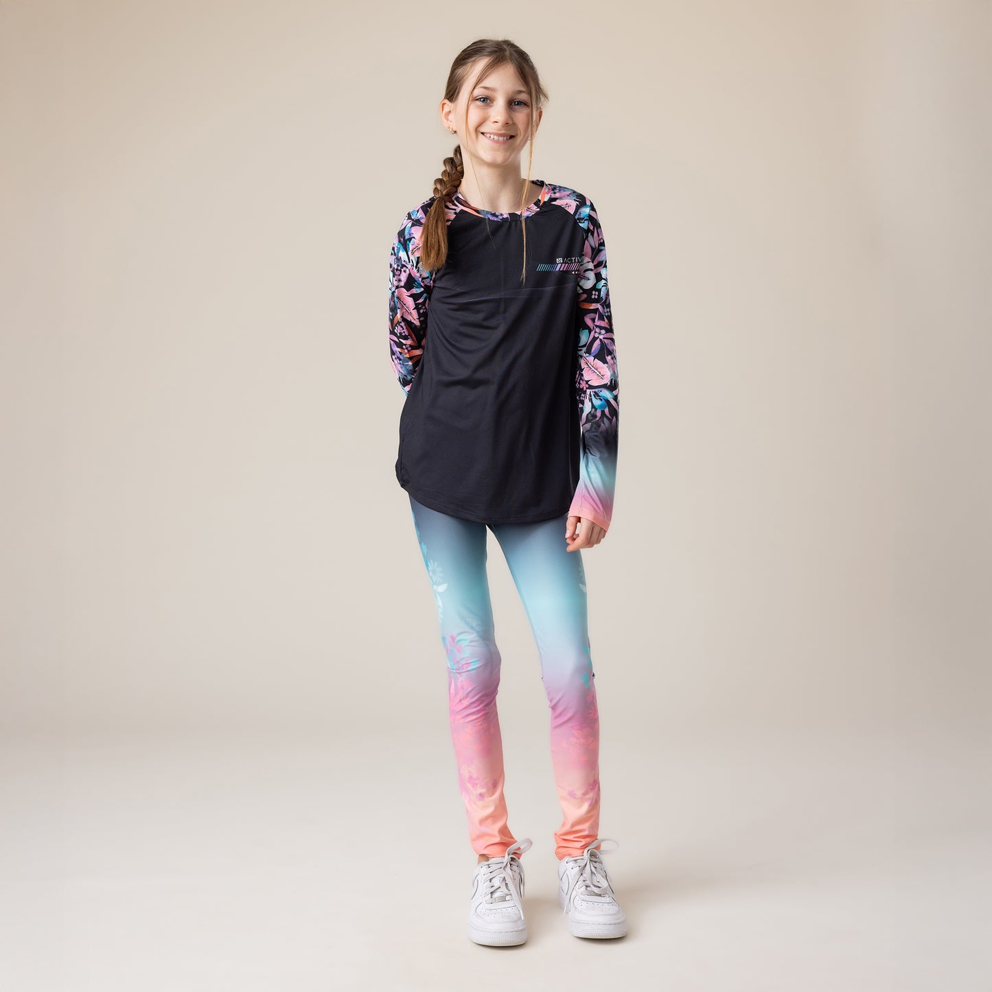 T-shirt manches longues athlétique Filles Noir