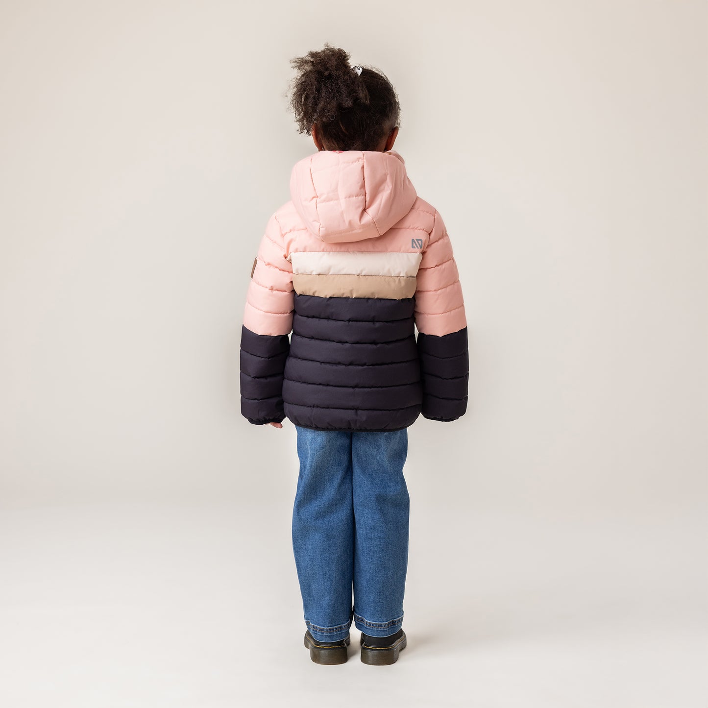 Girls' Quilted Coat in Pale Pink