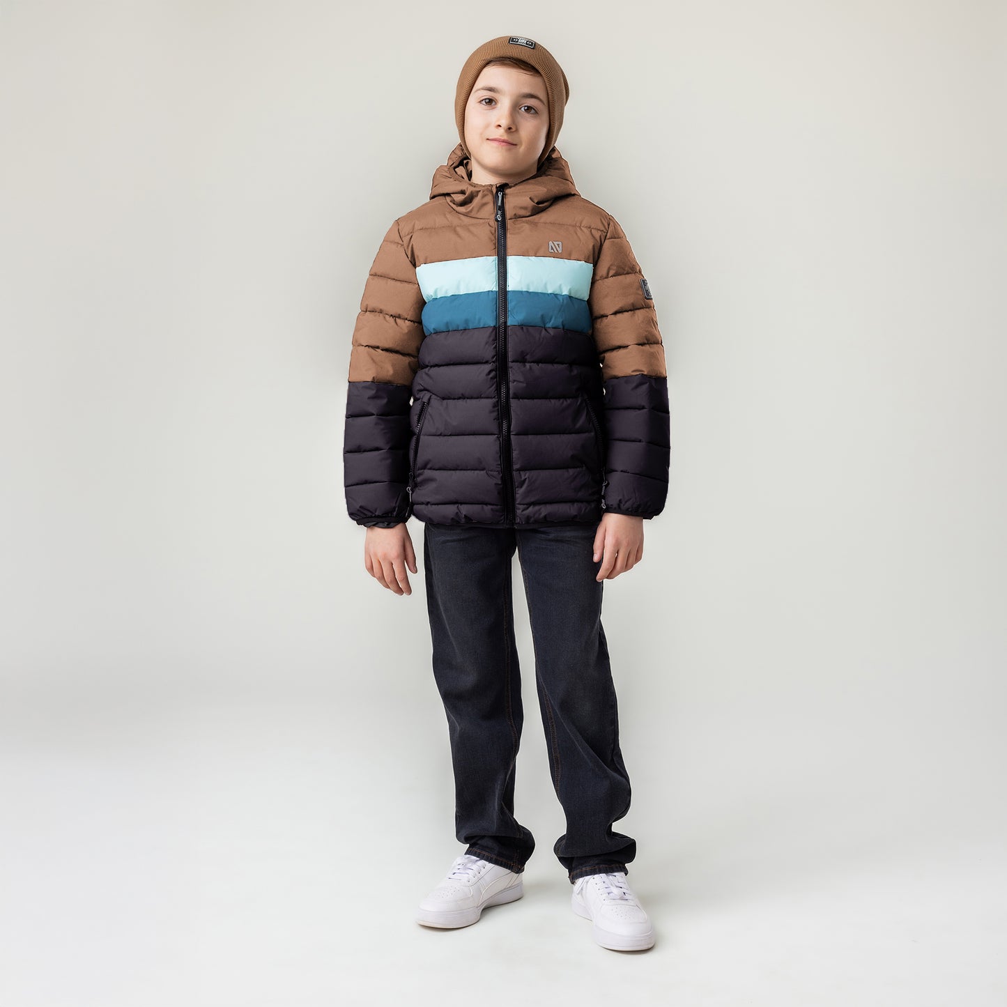 Manteau matelassé Garçons Taupe
