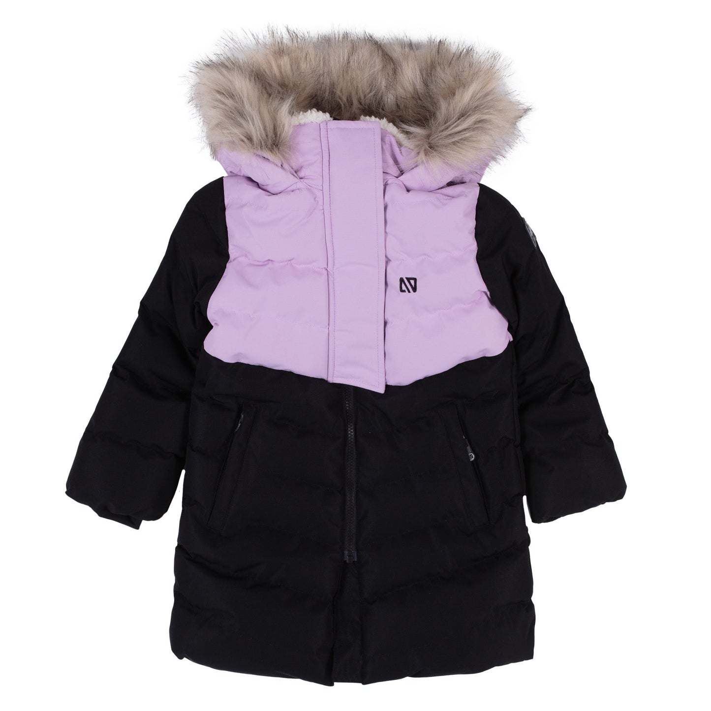 Girls' Black Quilted Coat