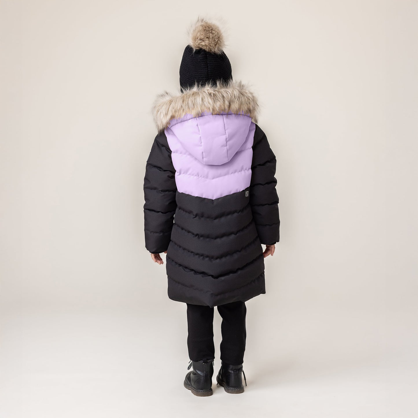 Girls' Black Quilted Coat