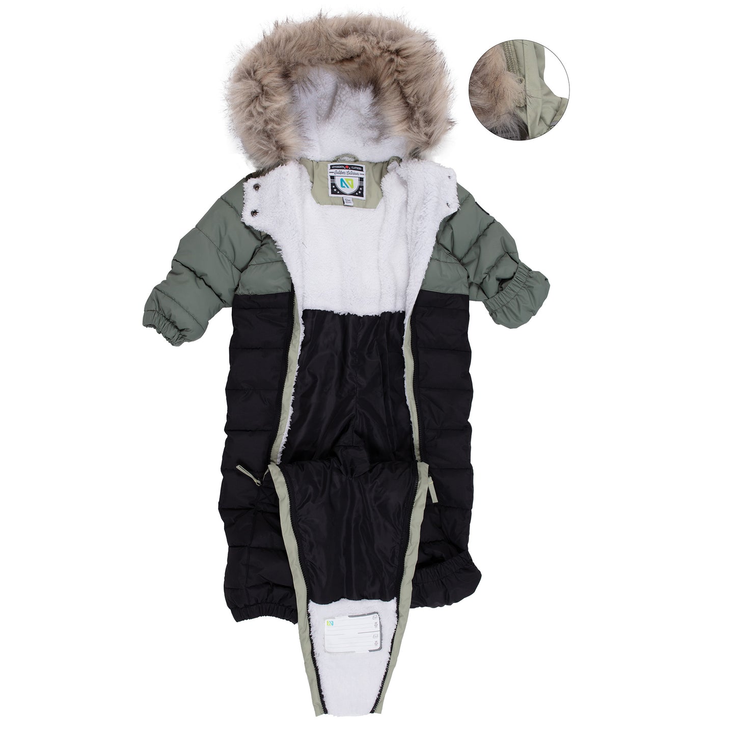 Samuel Baby Boy Green One-Piece Snowsuit