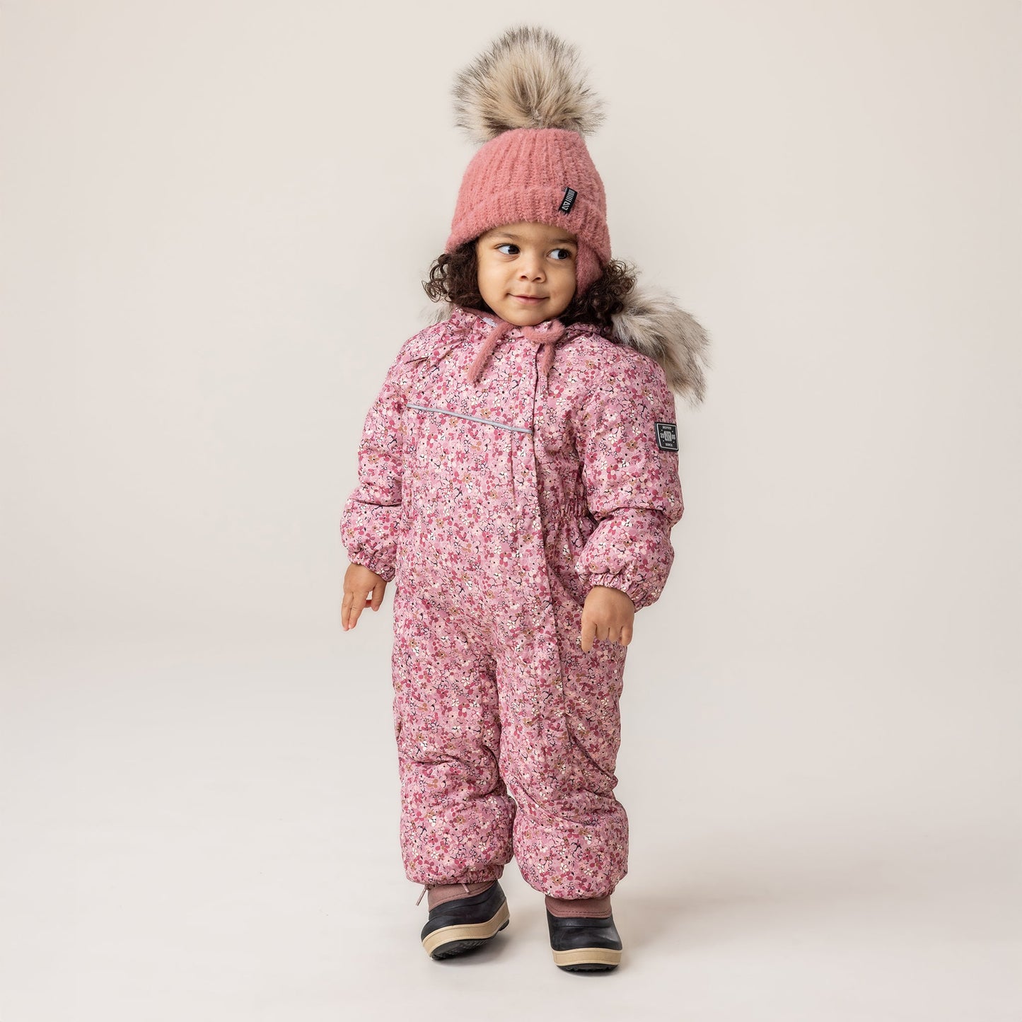 Tess Baby Girl One-Piece Snowsuit in Pale Pink