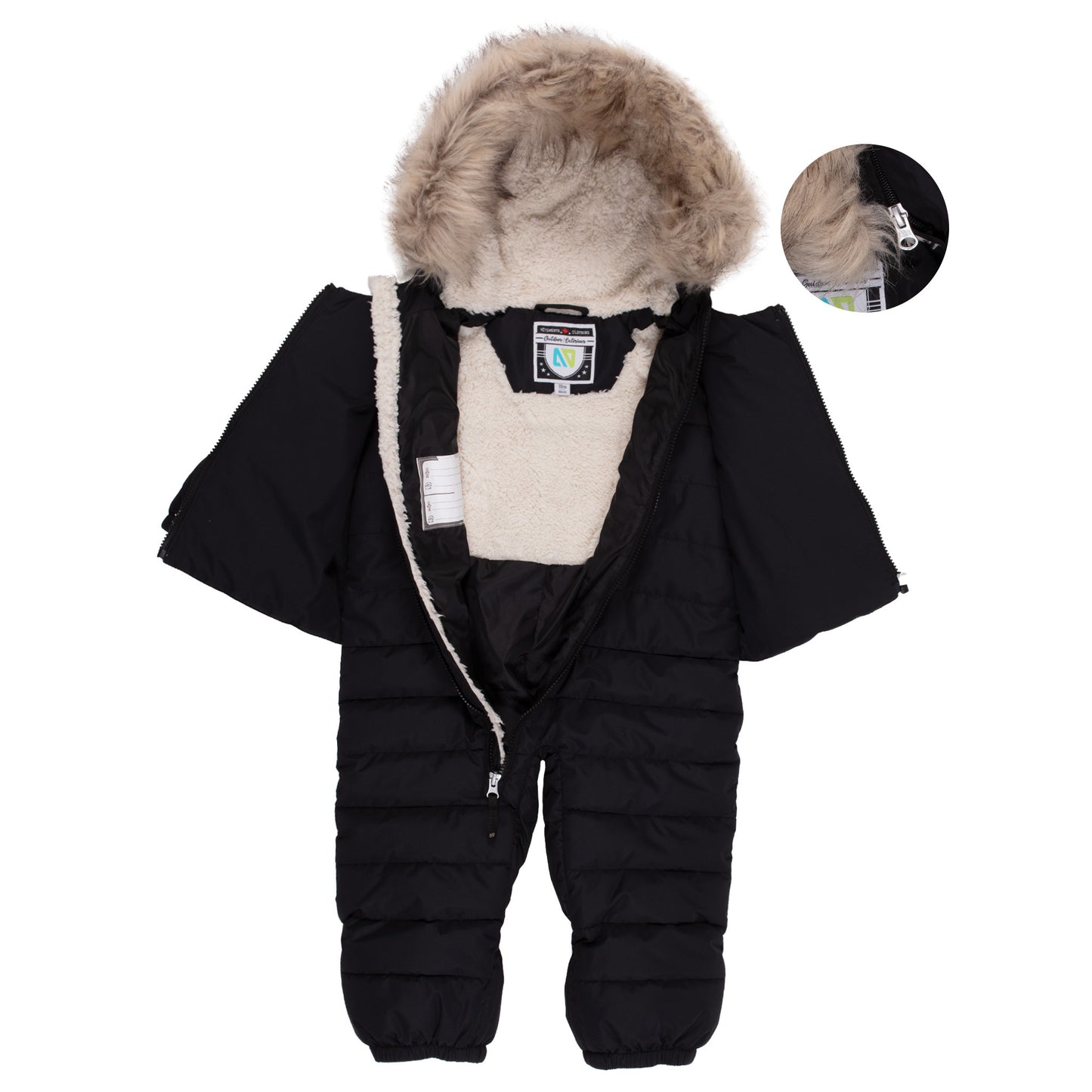 Ryane Unisex Baby One-Piece Snowsuit Black