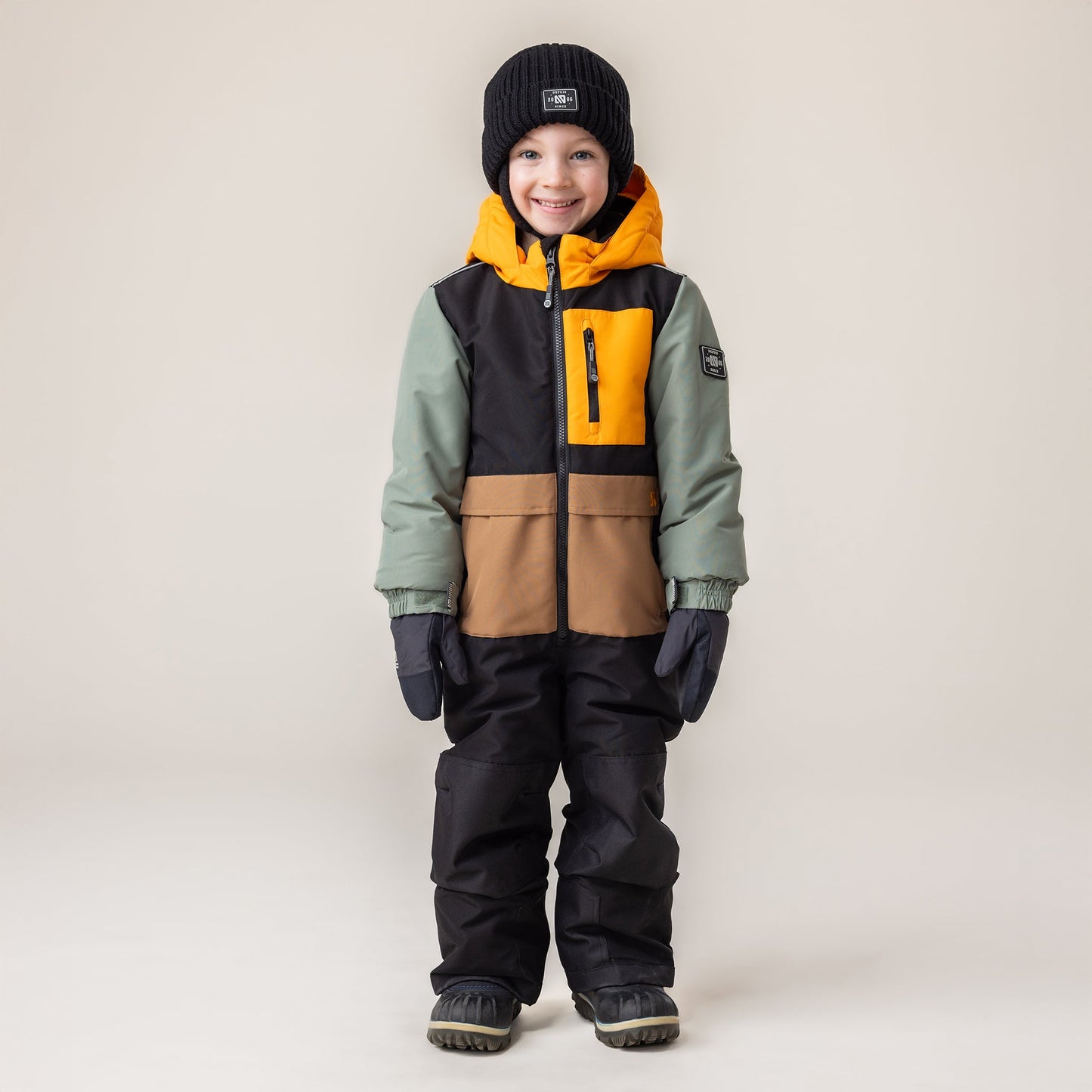 Nathan Boys Black One-Piece Snowsuit