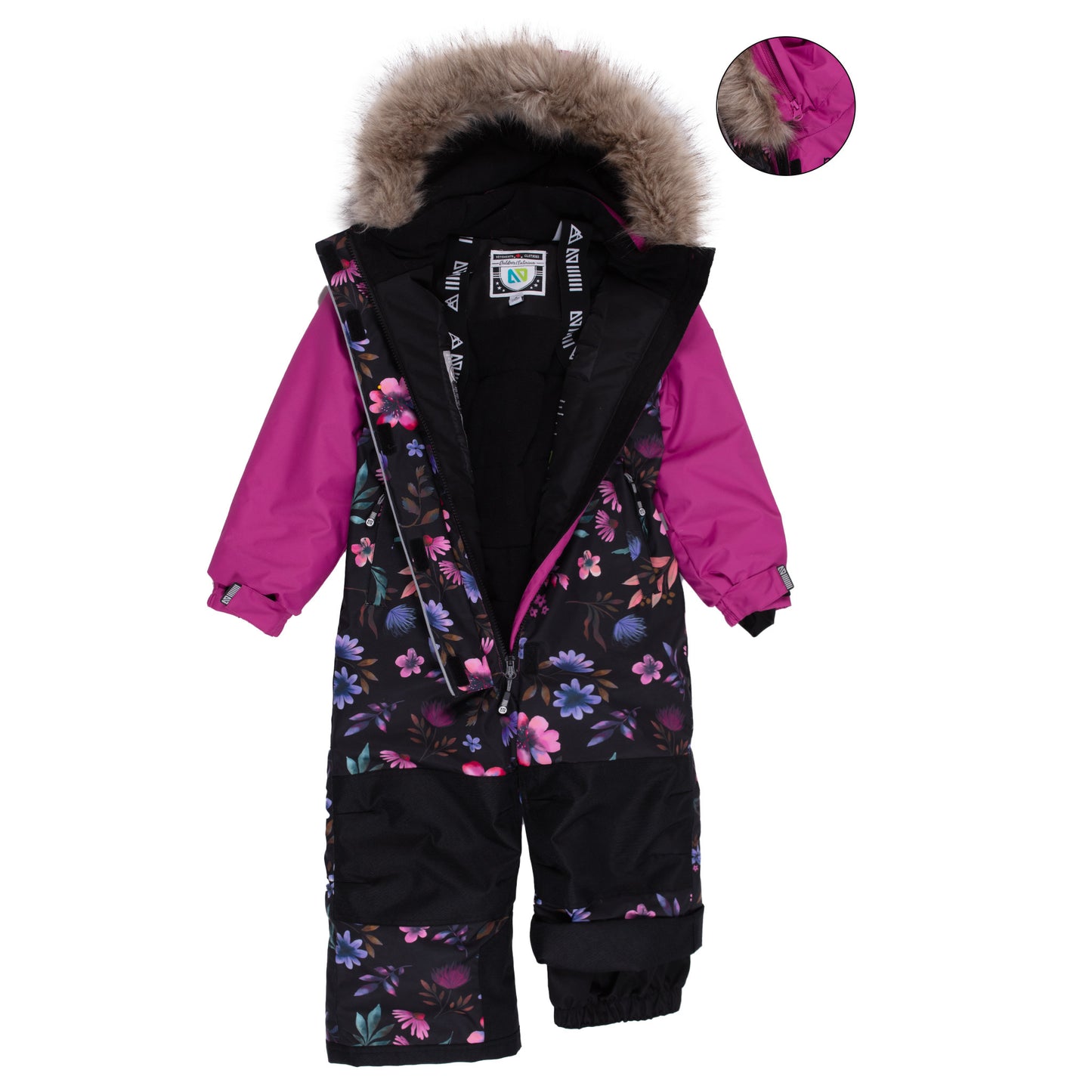 Habit de neige une-pièce Anaïs Filles Noir