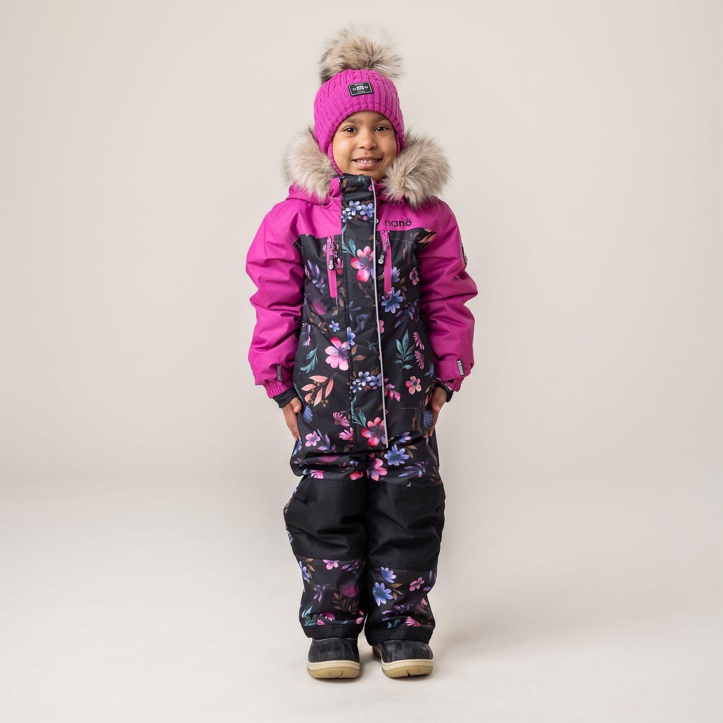 Habit de neige une-pièce Anaïs Filles Noir