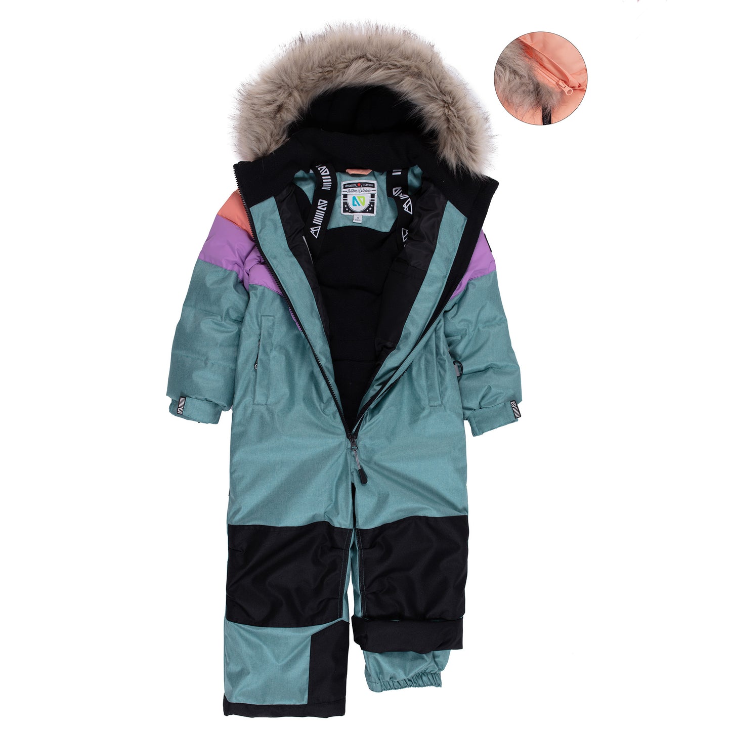 Lexie Girls Mint One-Piece Snowsuit
