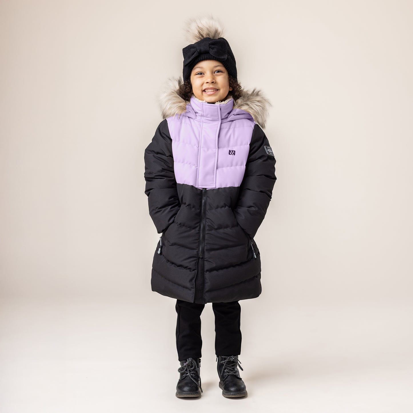 Girls' Black Knit Beanie
