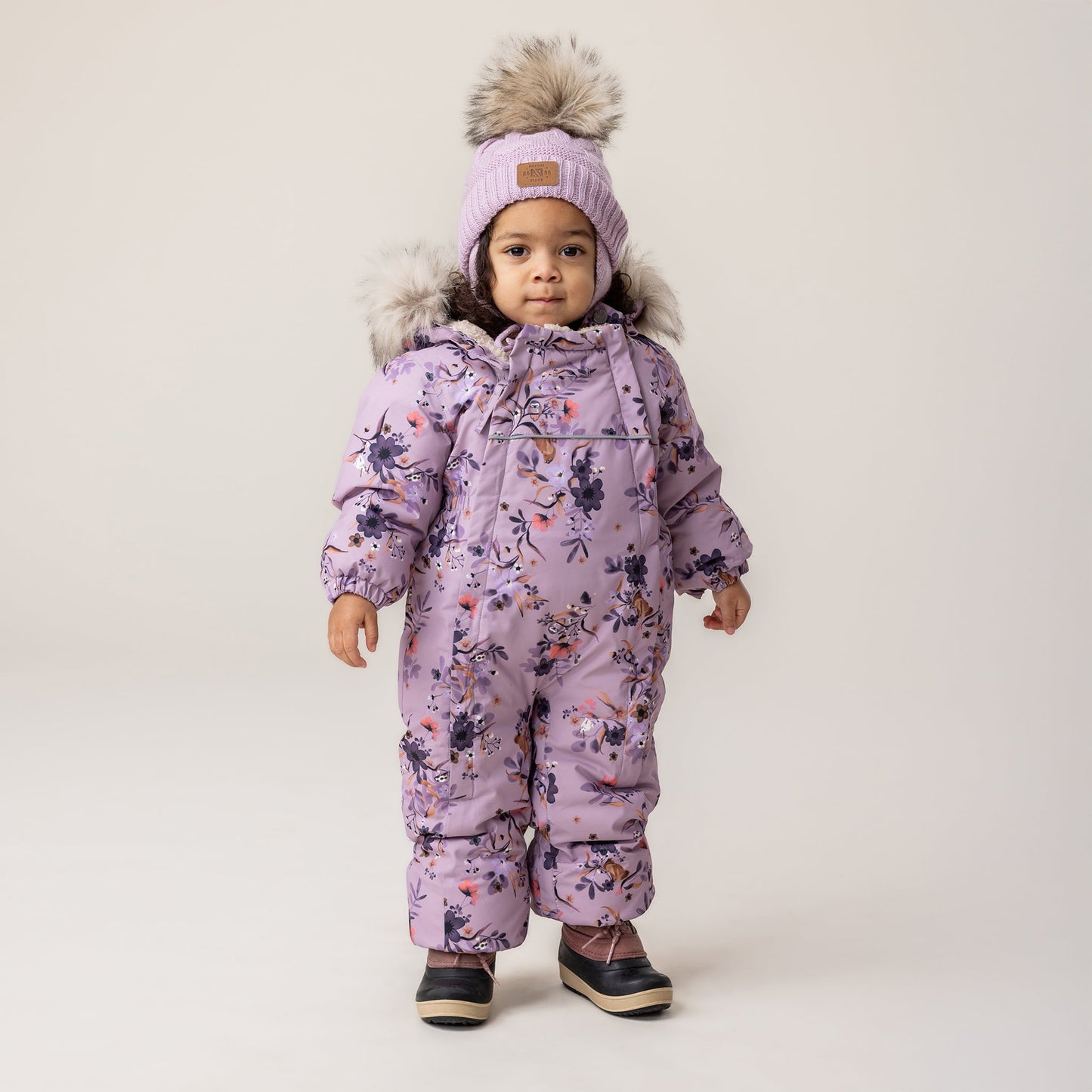 Baby Flore Knit Hat Baby Girl Lilac