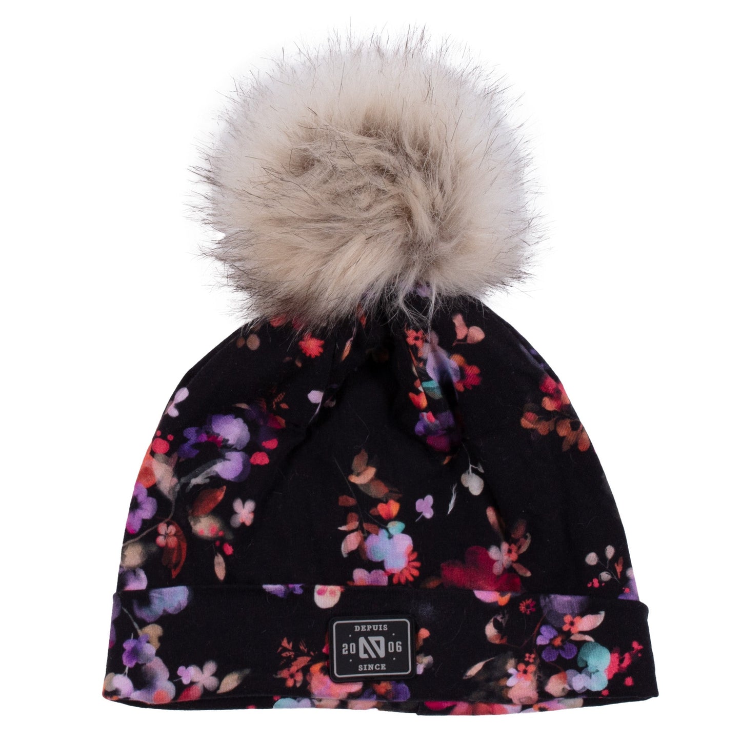 Girls' Microfleece Lined Jersey Beanie Black