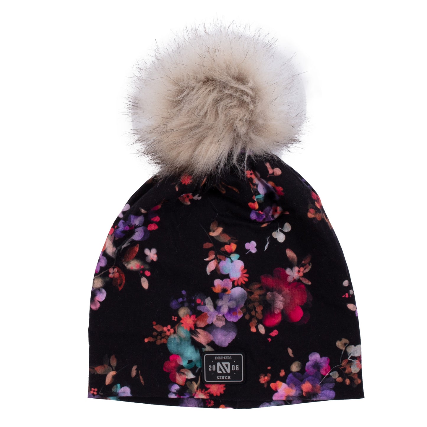 Girls' Microfleece Lined Jersey Beanie Black