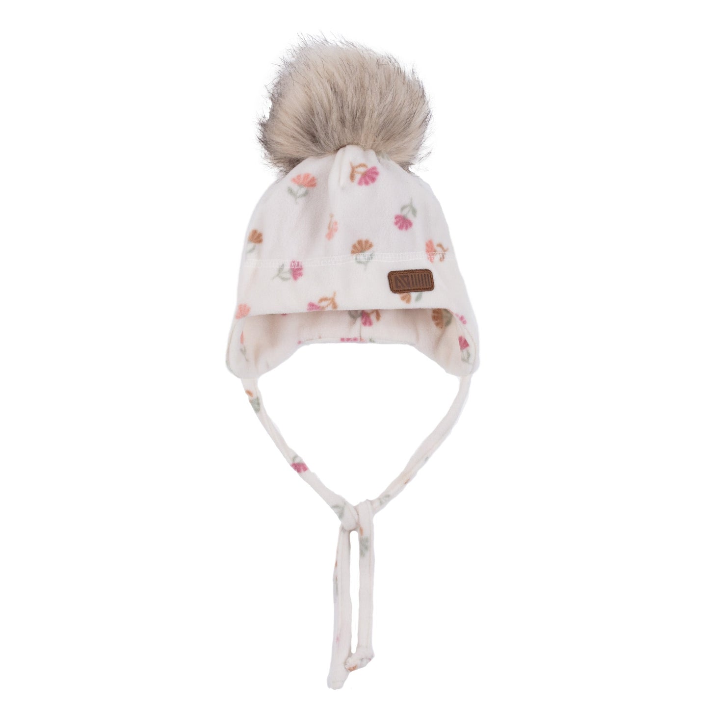 Girls' Ivory Microfleece Beanie with Ears