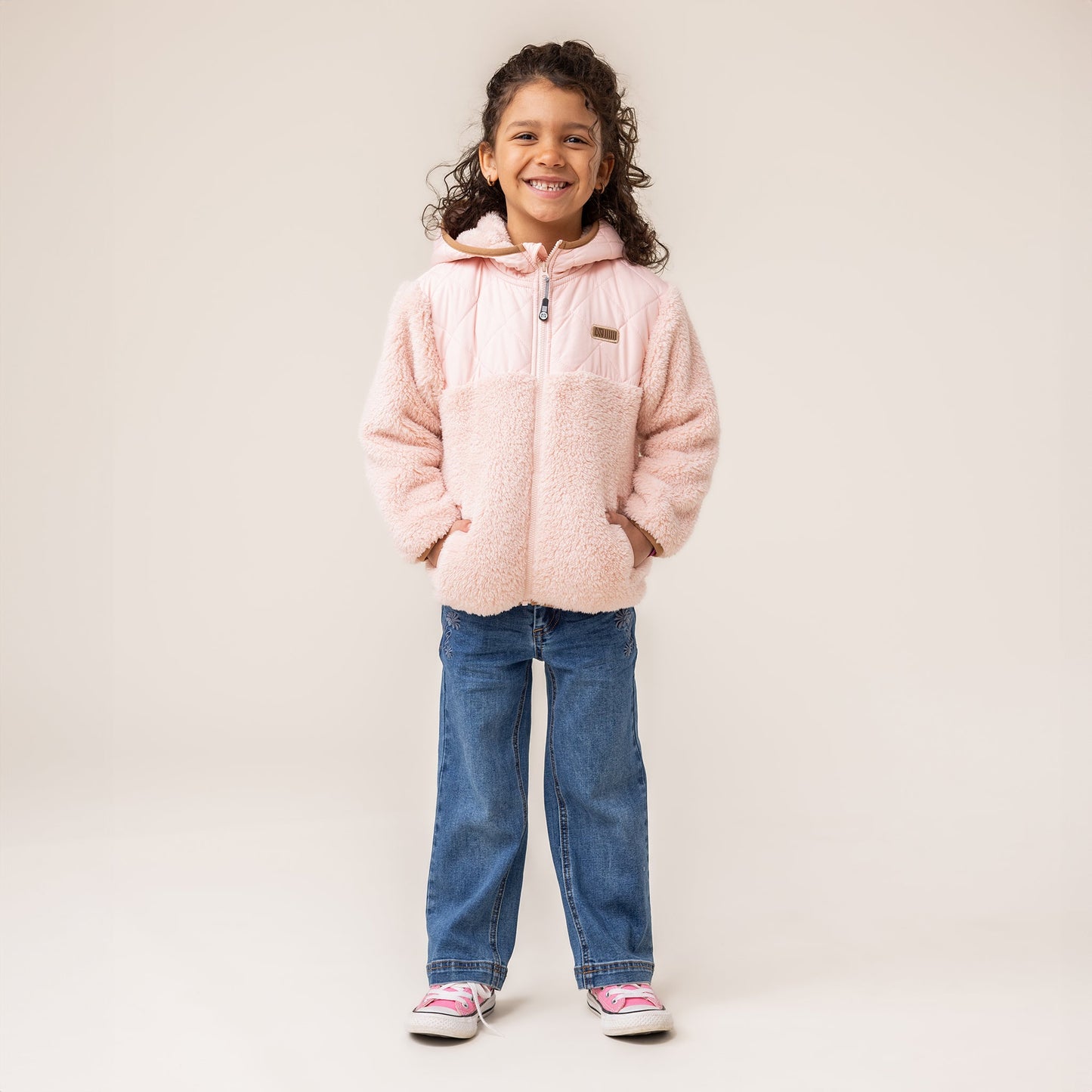 Girls' Pink Hooded Jacket
