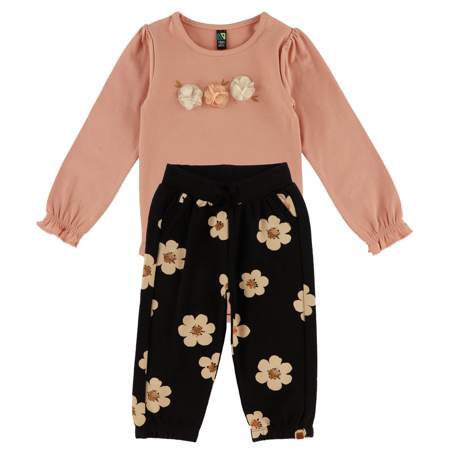 Ensemble cache-couche deux-pièces Bébé Fille Corail