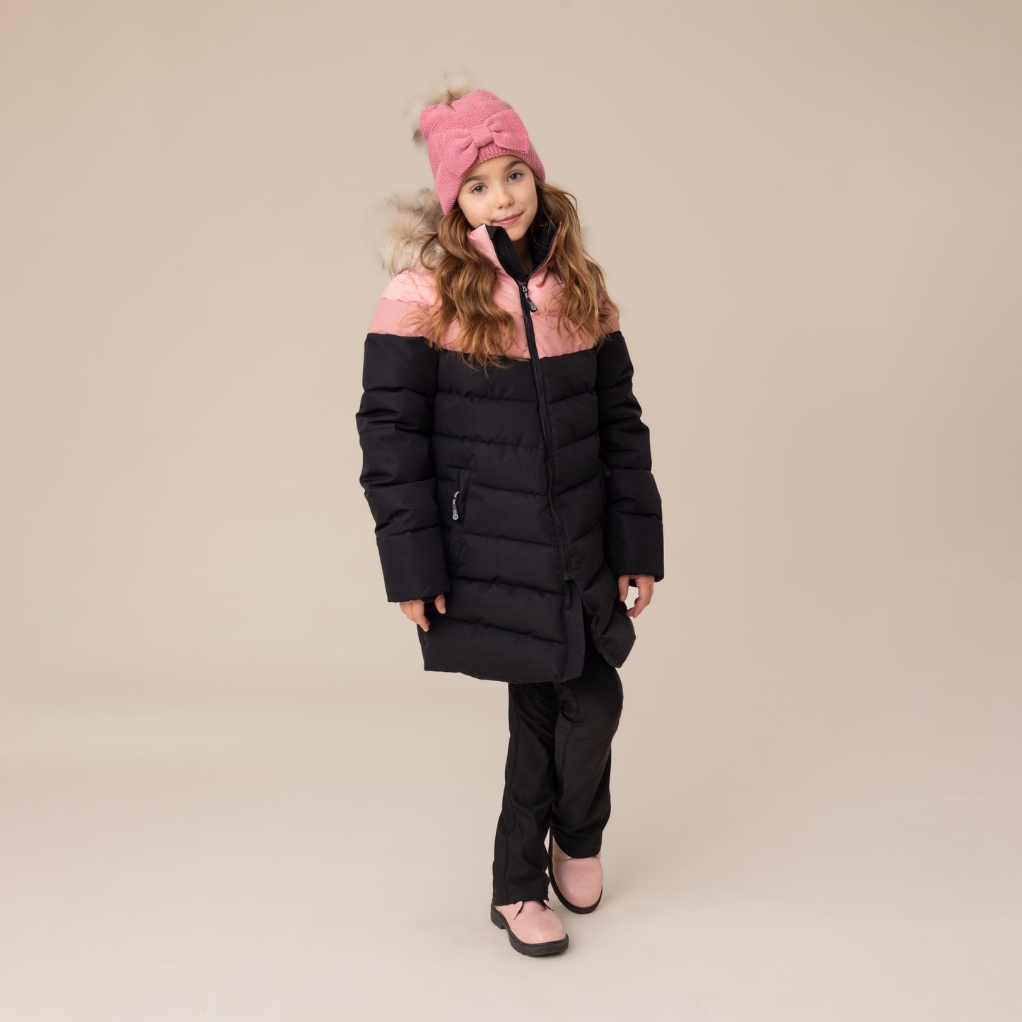 Manteau Long matelassé Filles Noir